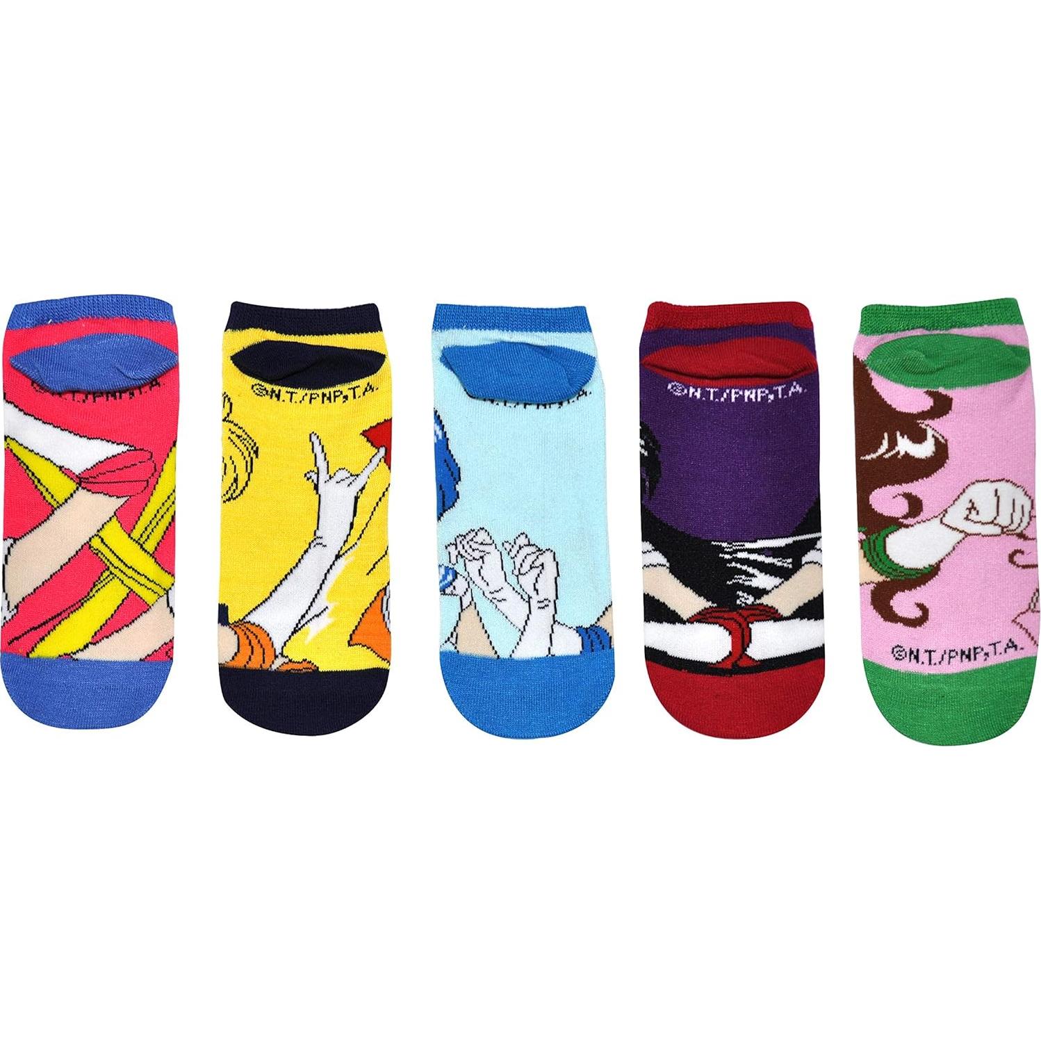 Calcetines Cortos Sailor Moon para Mujeres - 5 Pares Talla 4-10