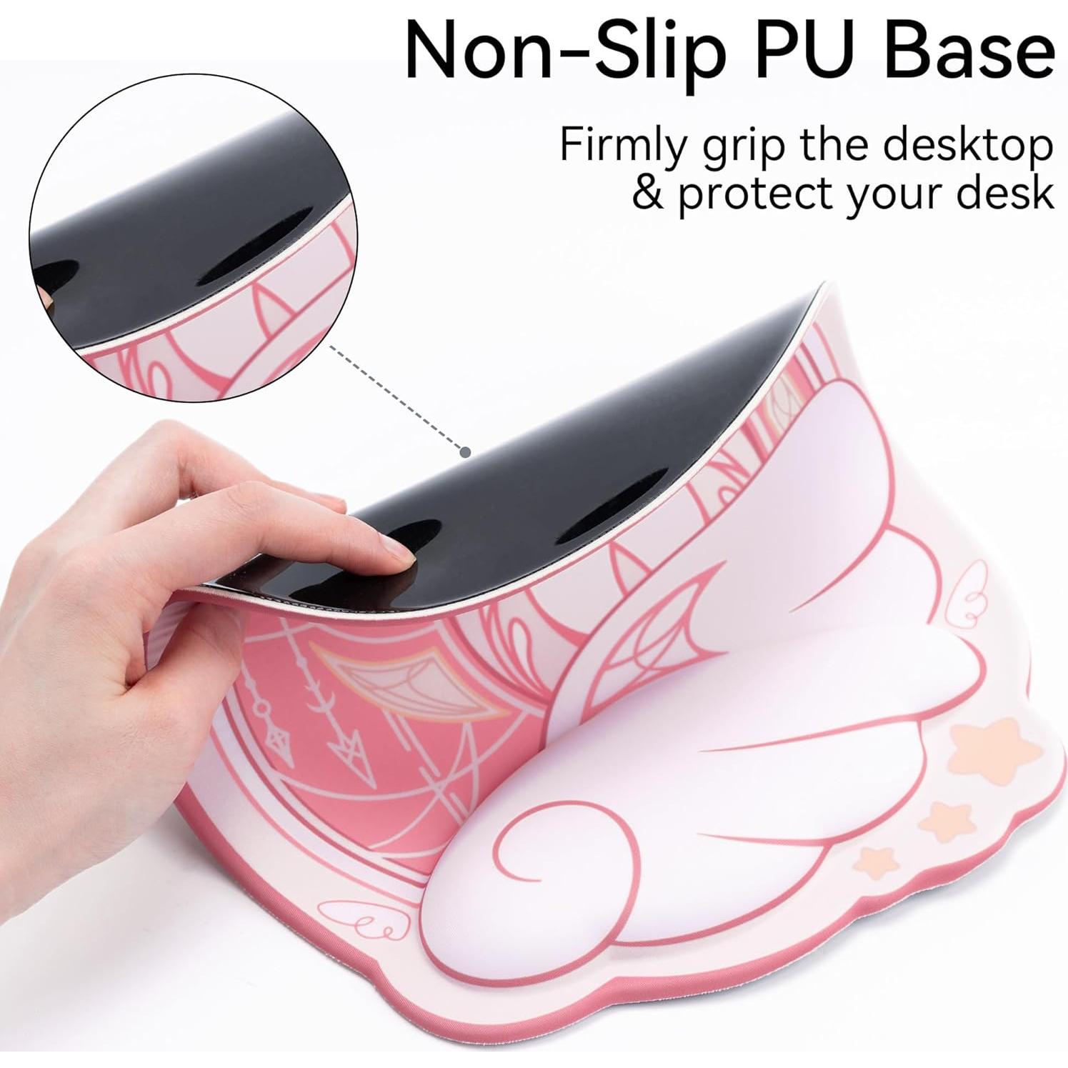 Alfombrilla de Ratón Ergonómica GeekShare Rosa con Soporte