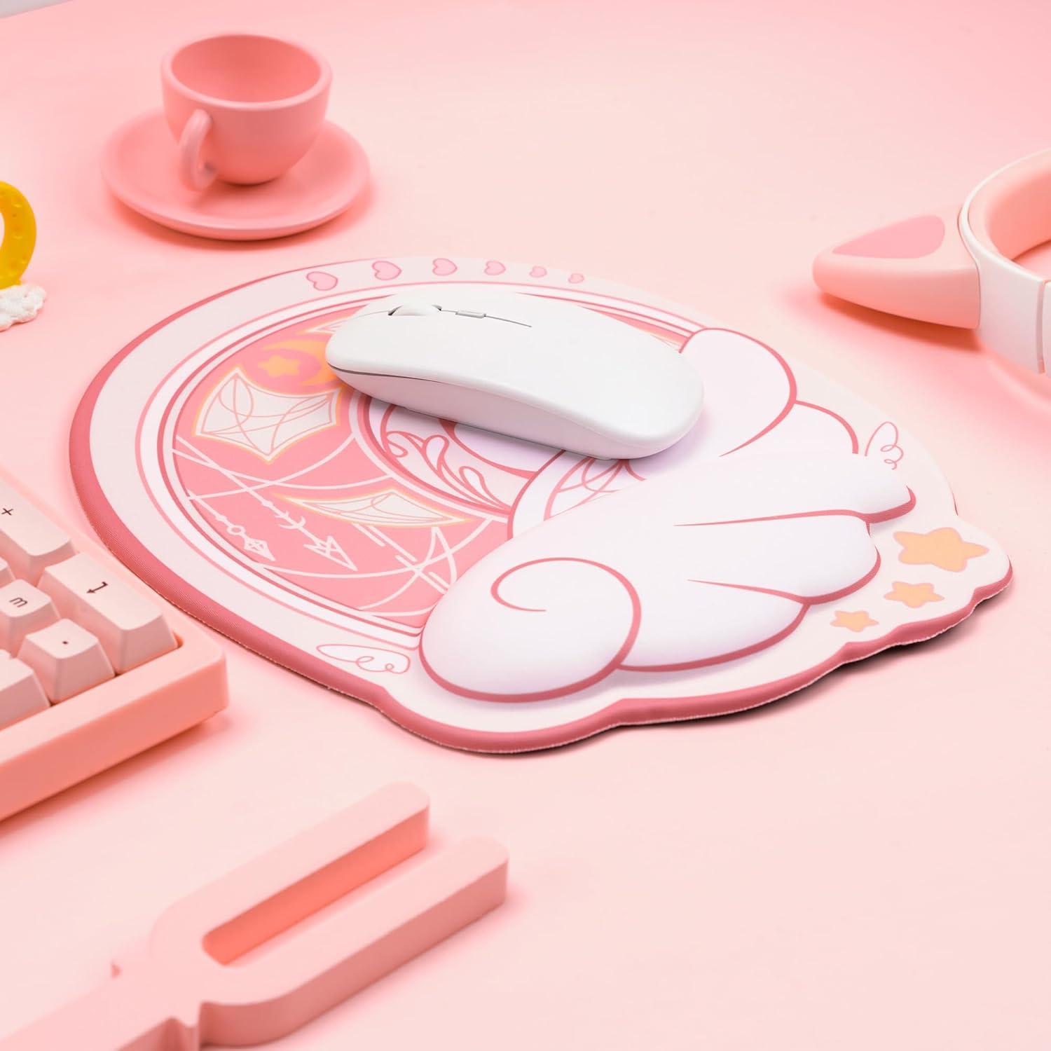 Alfombrilla de Ratón Ergonómica GeekShare Rosa con Soporte