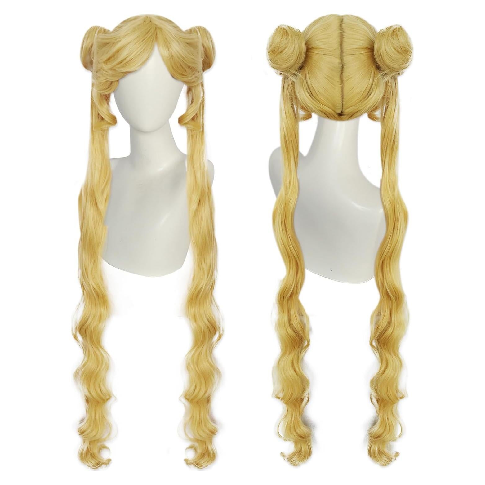 Peluca de Cosplay Sailor Moon Ebingoo Rubia con Coletas