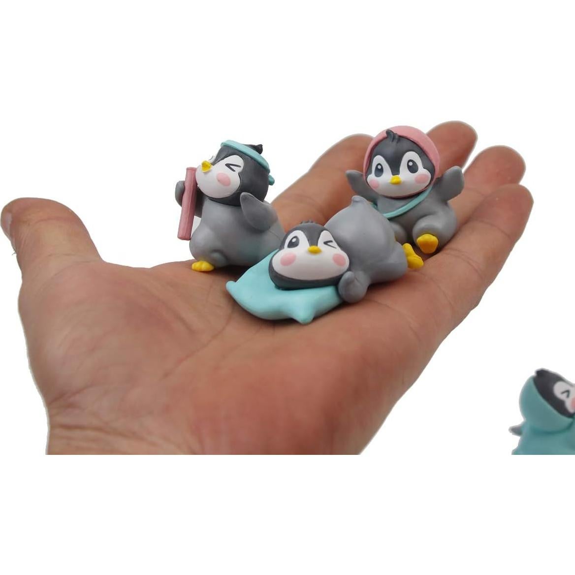 Set de 6 Figuras de Pingüino PVC para Decoración de Pasteles