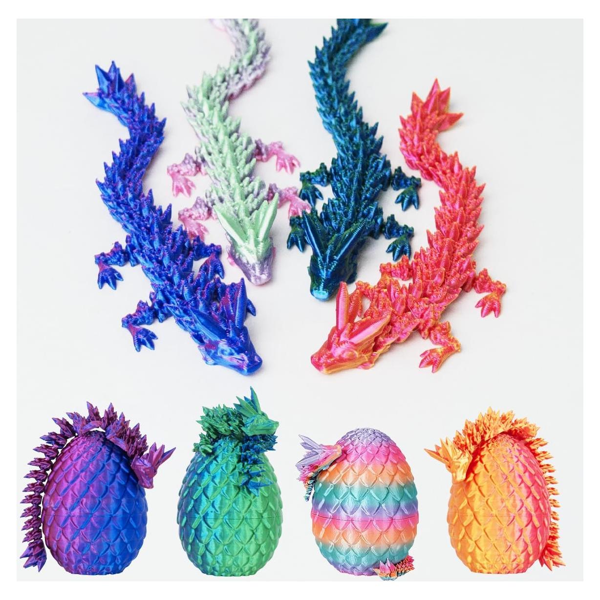 4 Huevos de Dragón Impresos en 3D AUMEILLER - Juguetes Antiestrés