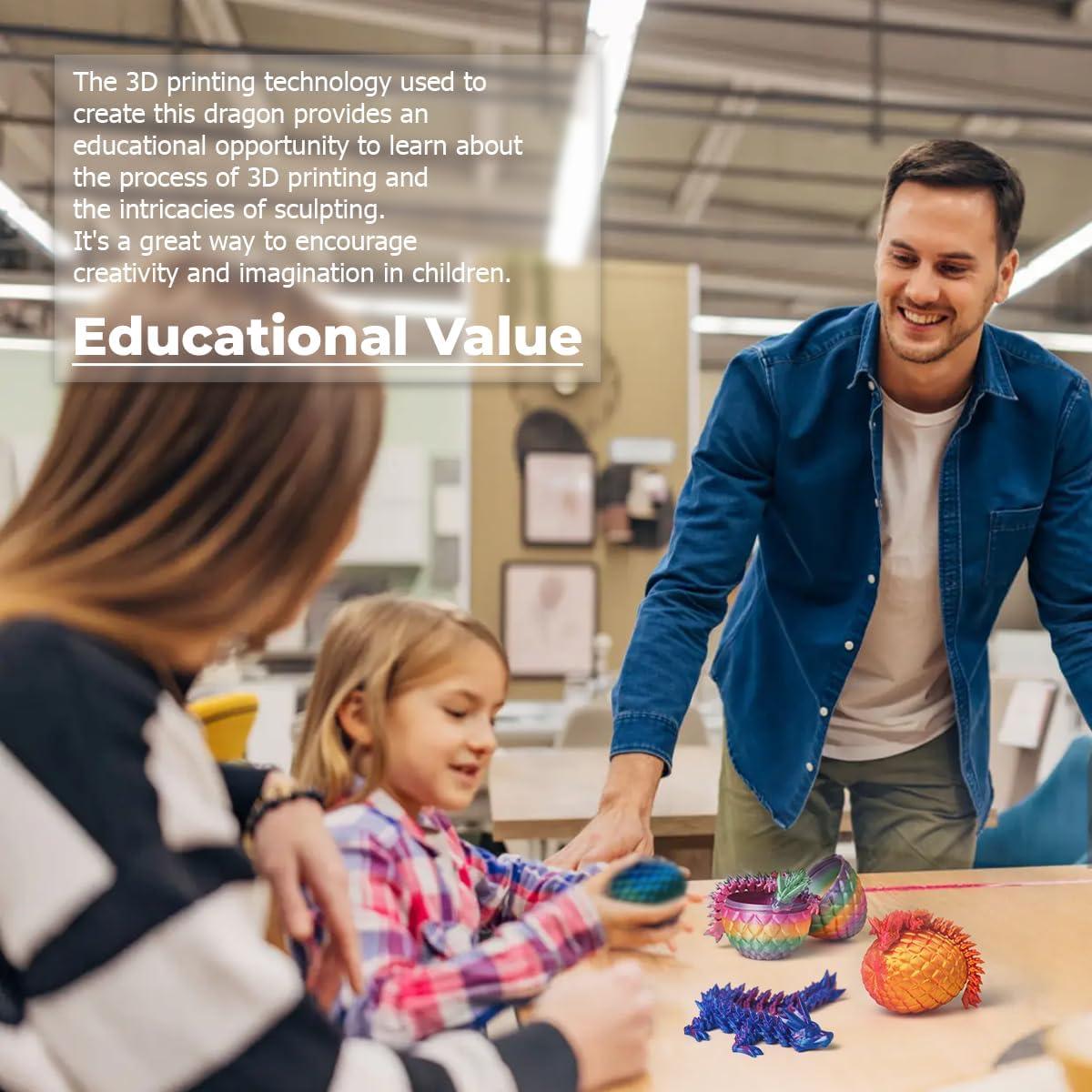 4 Huevos de Dragón Impresos en 3D AUMEILLER - Juguetes Antiestrés