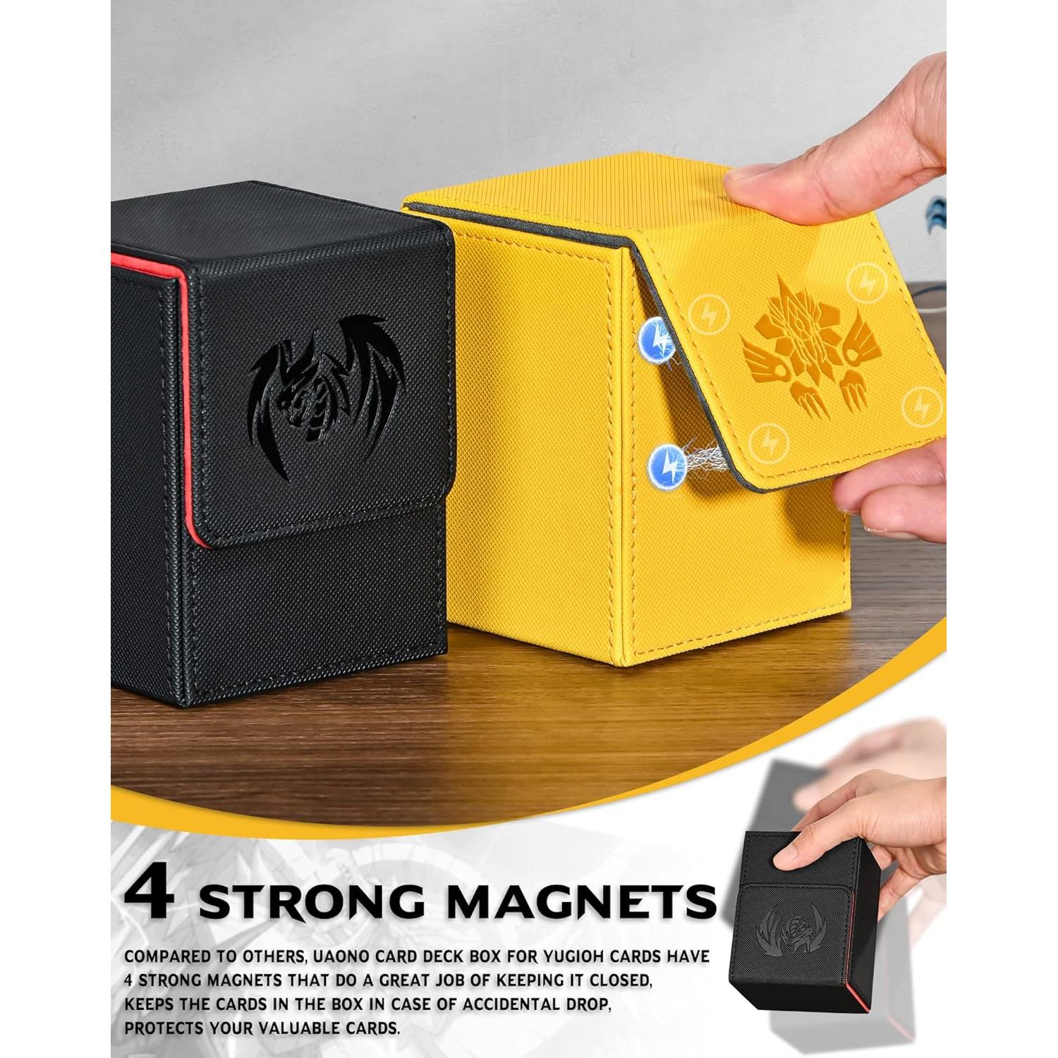 Caja de Barajas Coleccionables UAONO - Cuero PU Negro y Rojo