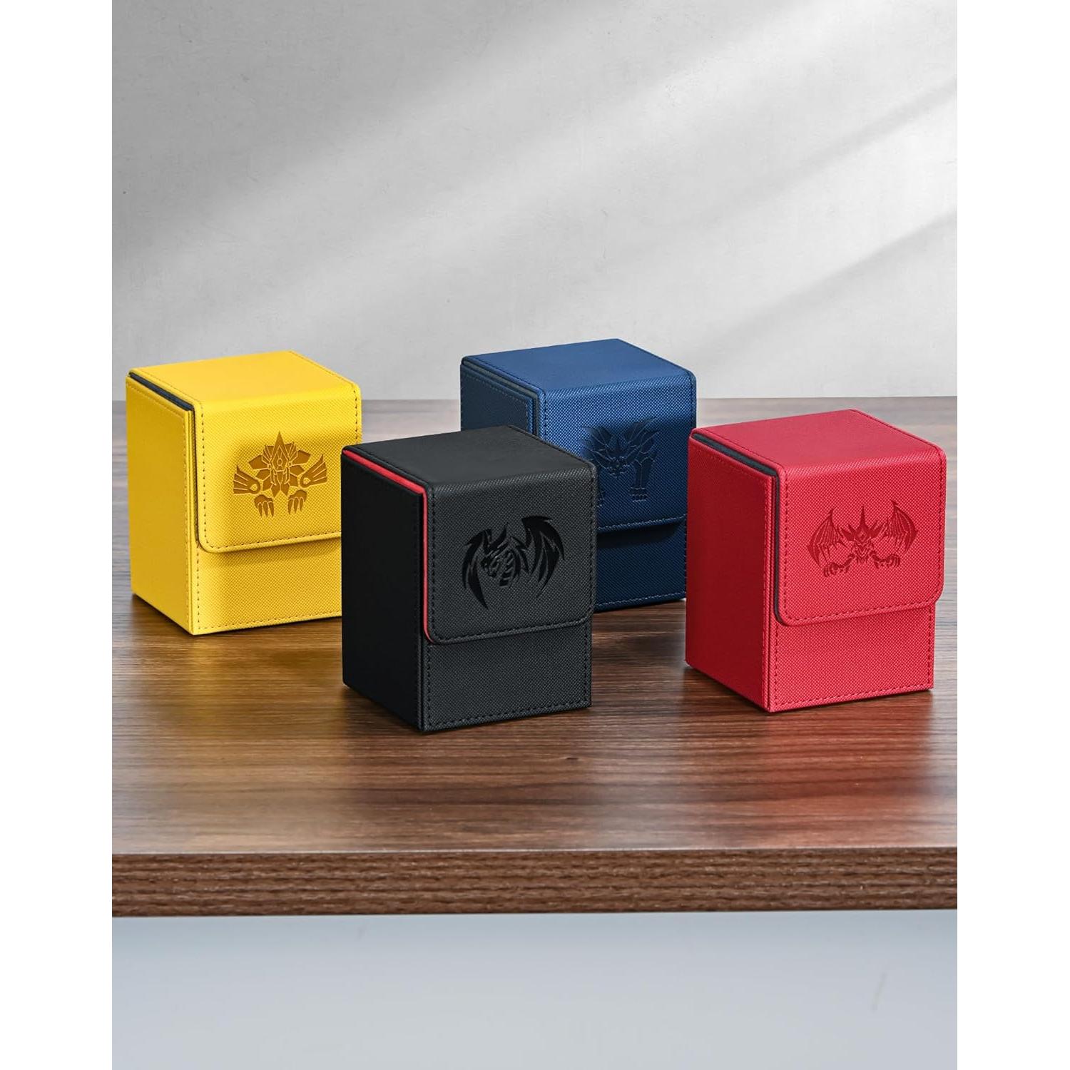 Caja de Barajas Coleccionables UAONO - Cuero PU Negro y Rojo