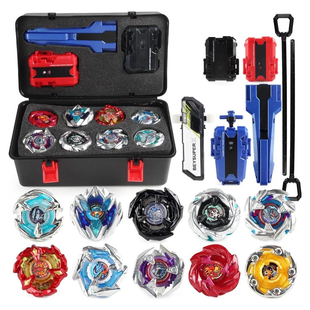 Set de Peonzas Batalladoras Daoyehsy con 10 Peonzas y 3 Lanzadores