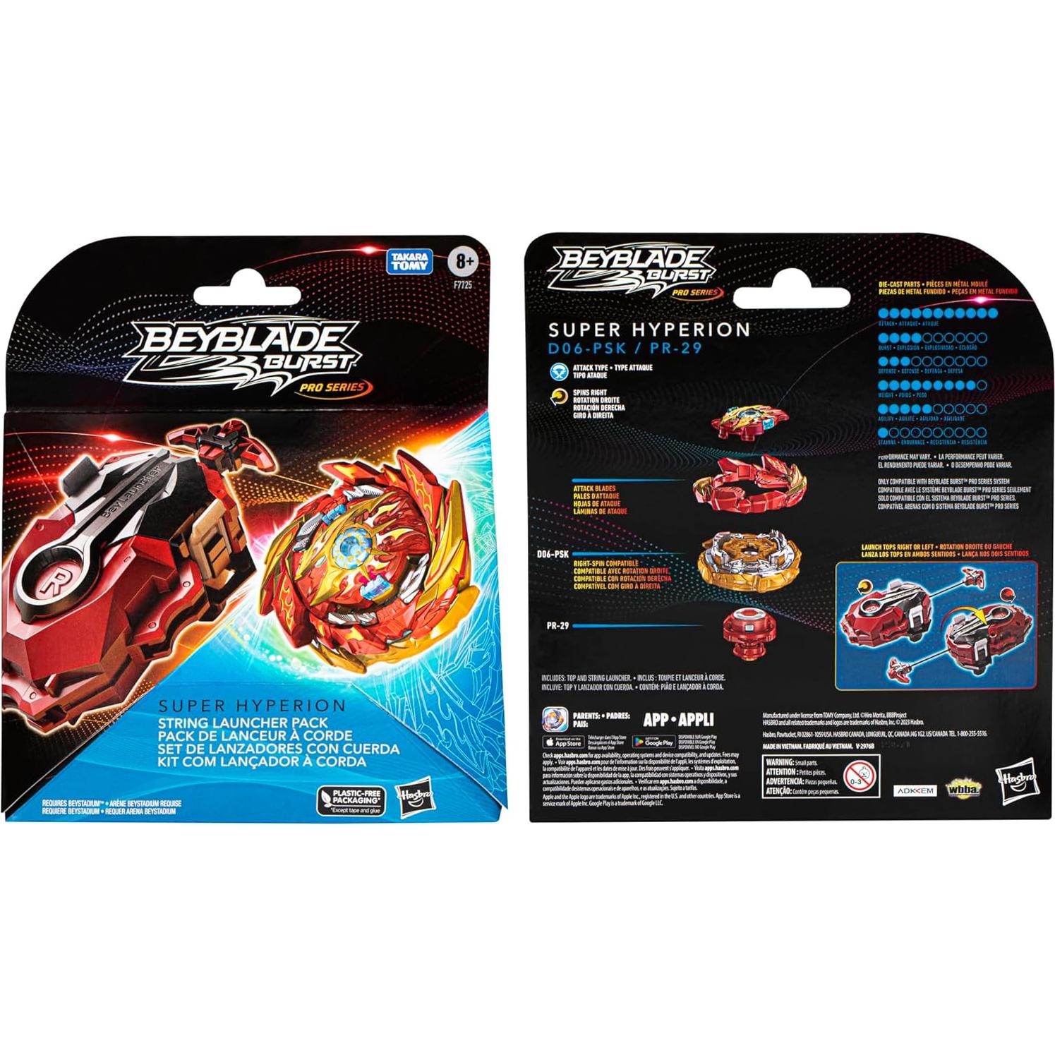 Lanzador de Cuerda Beyblade Burst Pro Super Hyperion - Juguete 8+