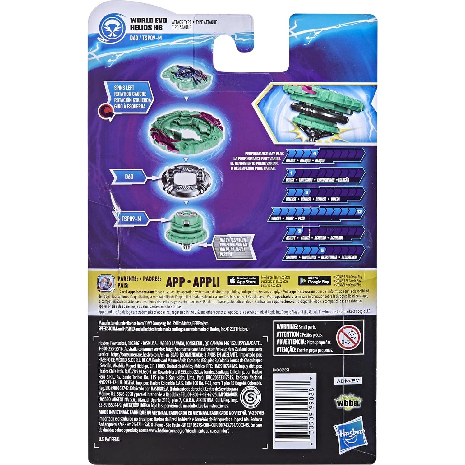 Peonza Beyblade Burst Speedstorm Helios H6 con Lanzador - Juguete