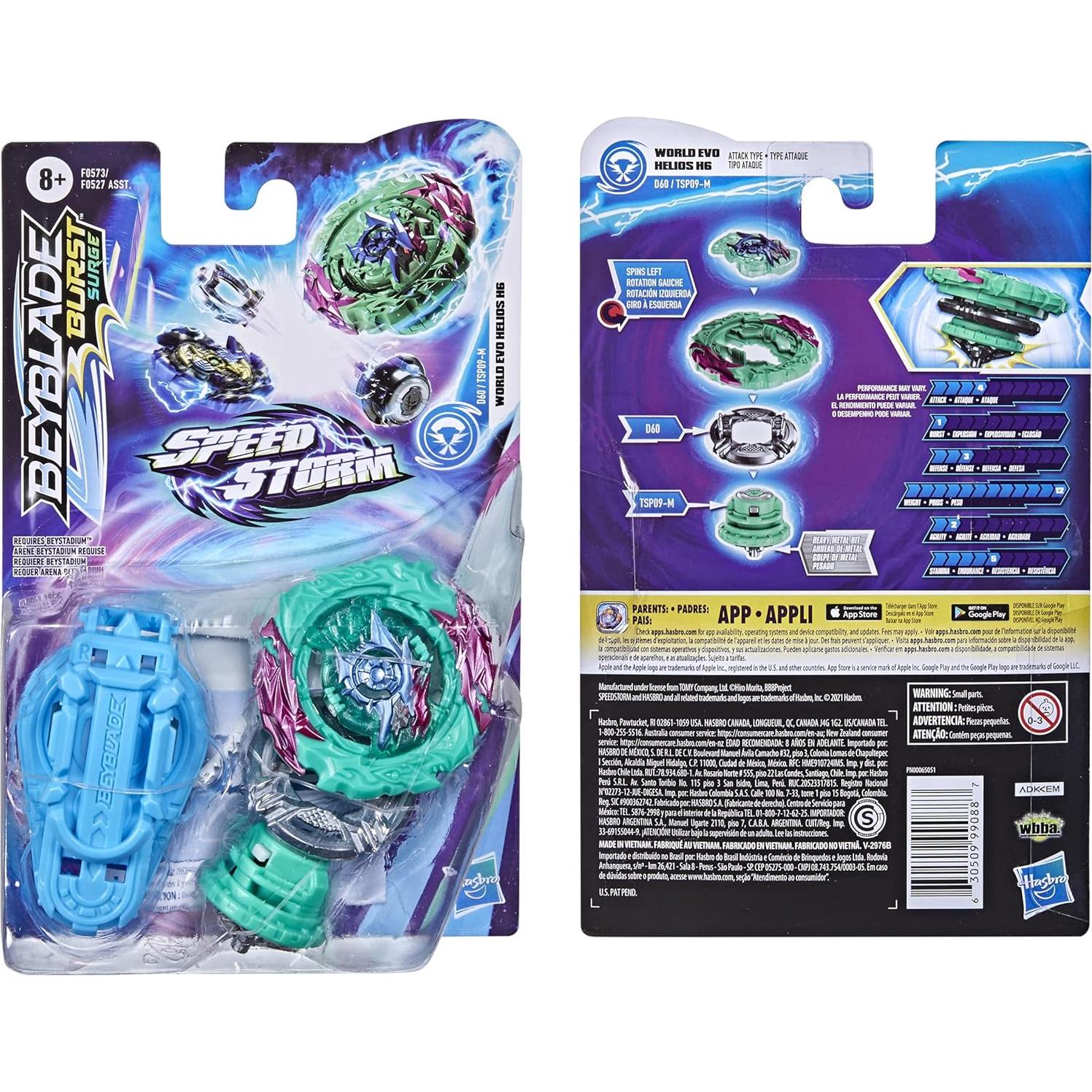 Peonza Beyblade Burst Speedstorm Helios H6 con Lanzador - Juguete