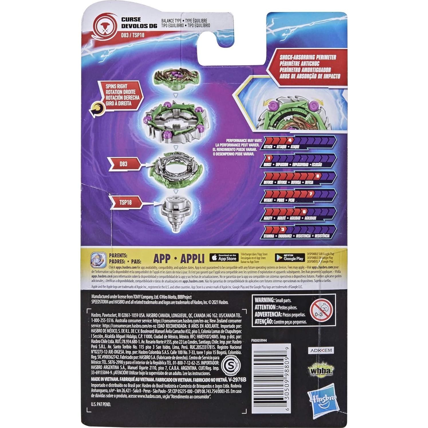 Peonza Beyblade Burst Speedstorm Curse Devolos D6 - Hasbro