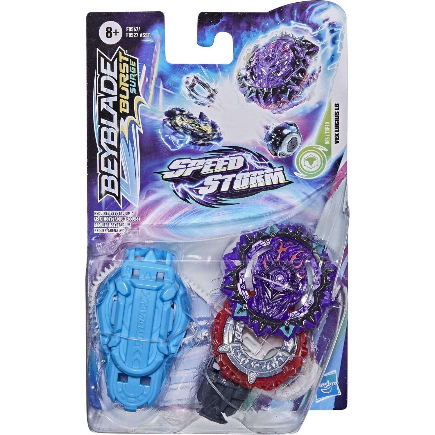 Peonza Beyblade Burst Speedstorm Vex Lucius L6 con Lanzador