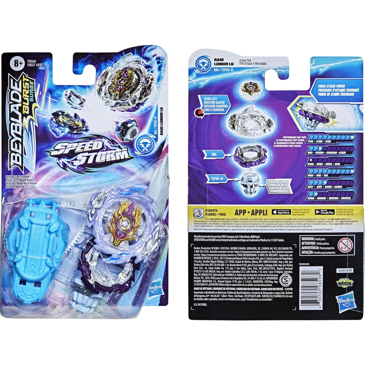 Peonza Beyblade Burst Speedstorm Raid Luinor L6 con Lanzador