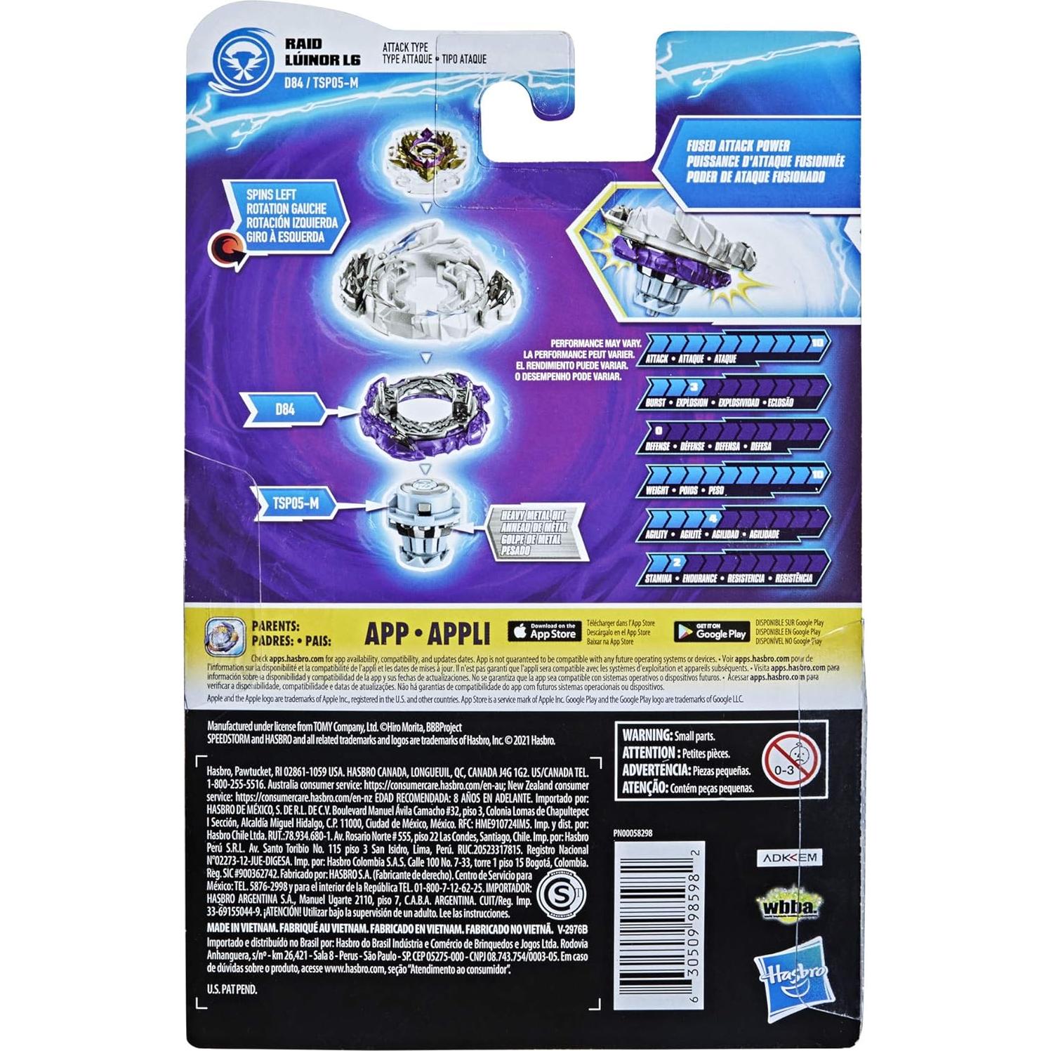 Peonza Beyblade Burst Speedstorm Raid Luinor L6 con Lanzador