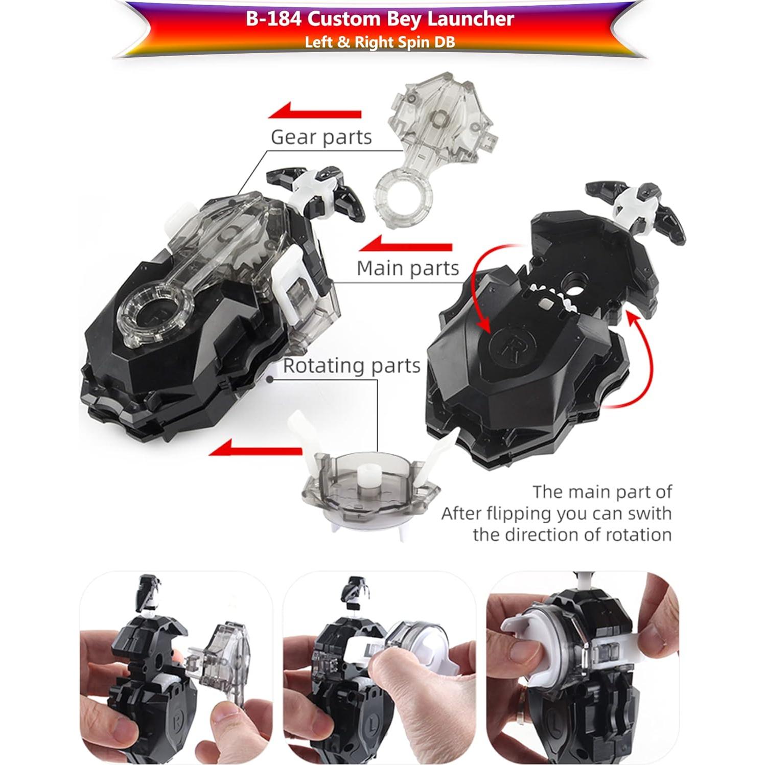 Bey Battling Tops Burst B-184 Lanzador Personalizado Negro