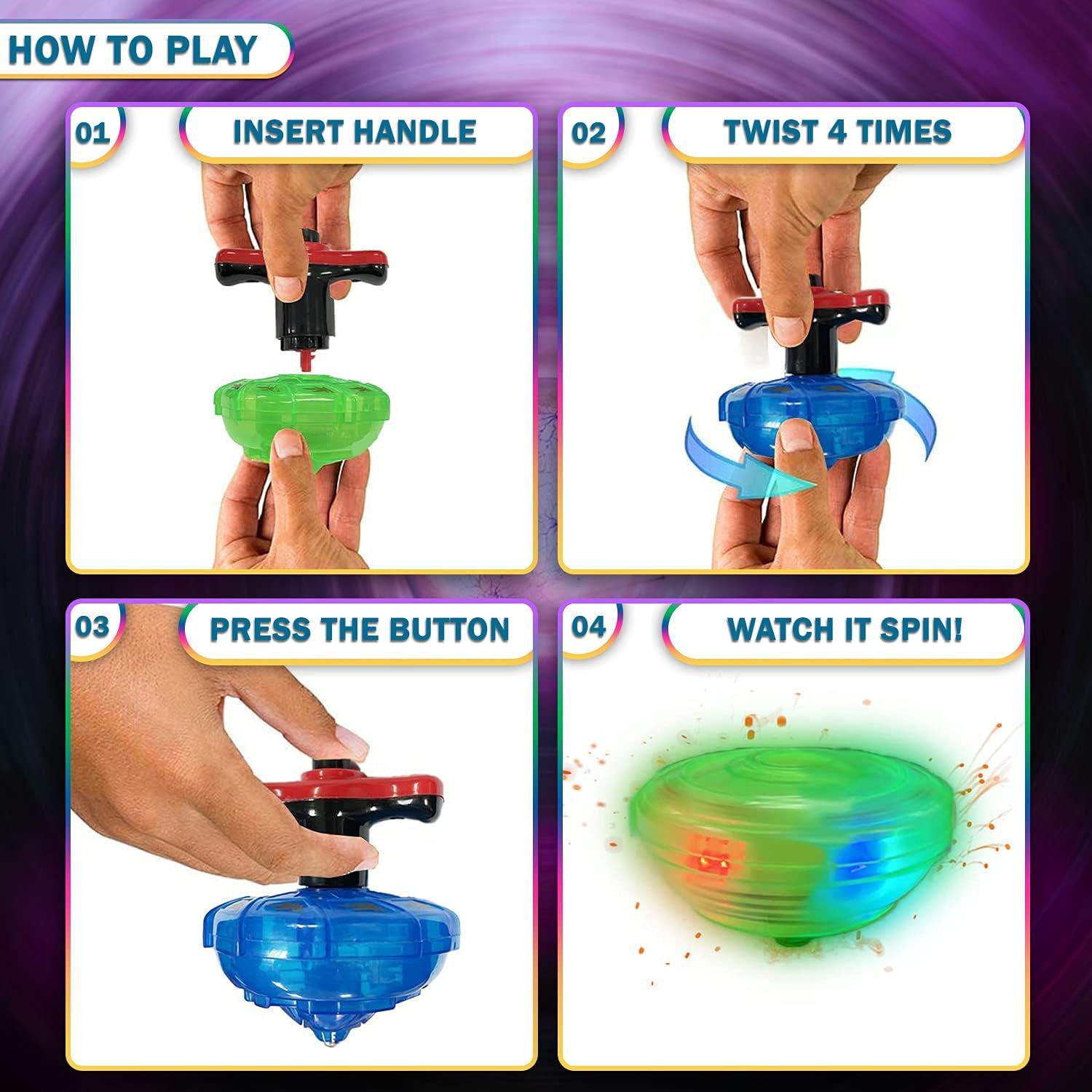 Paquete de 12 Trompos Giratorios UFO Iluminados LED - Juguetes para Niños