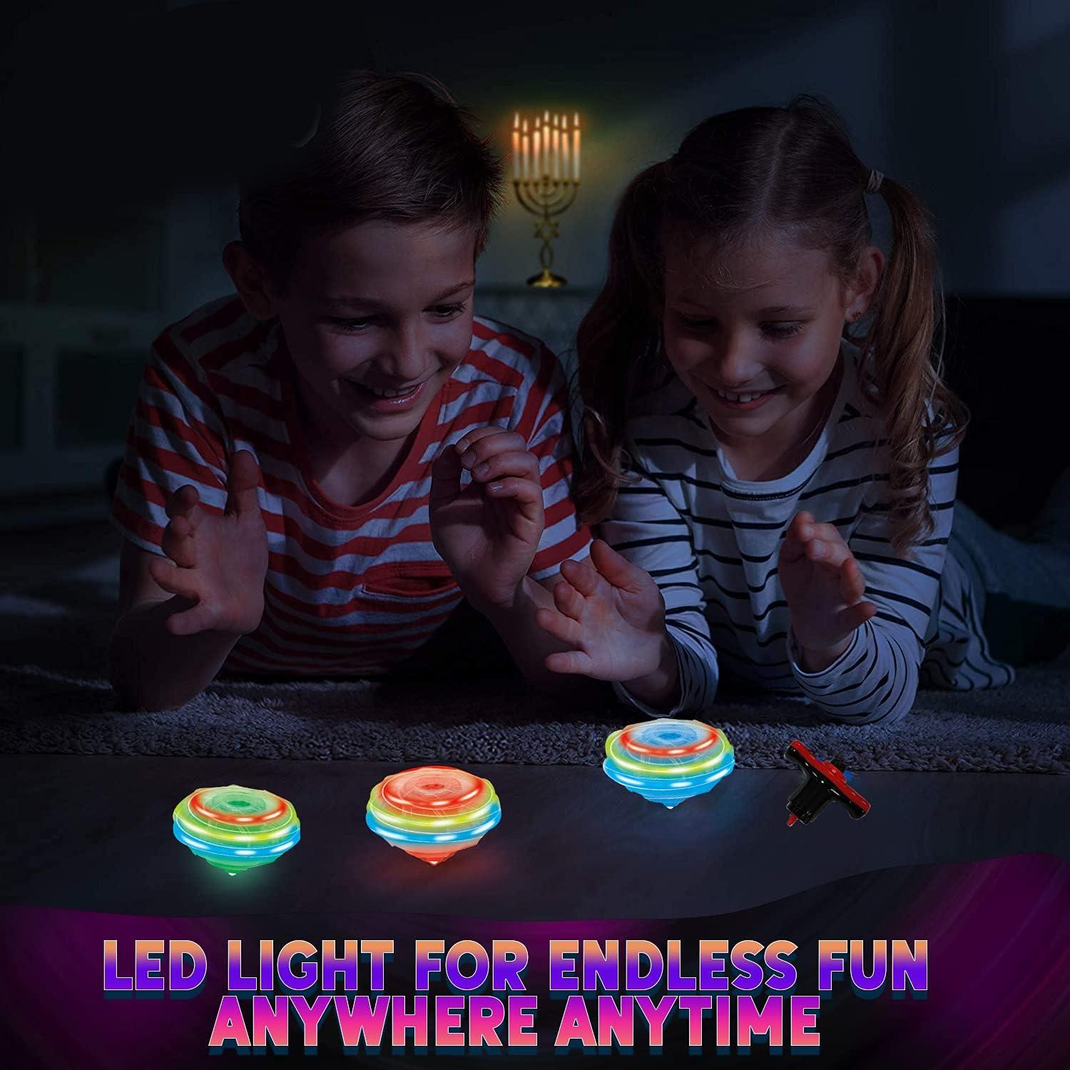 Paquete de 12 Trompos Giratorios UFO Iluminados LED - Juguetes para Niños