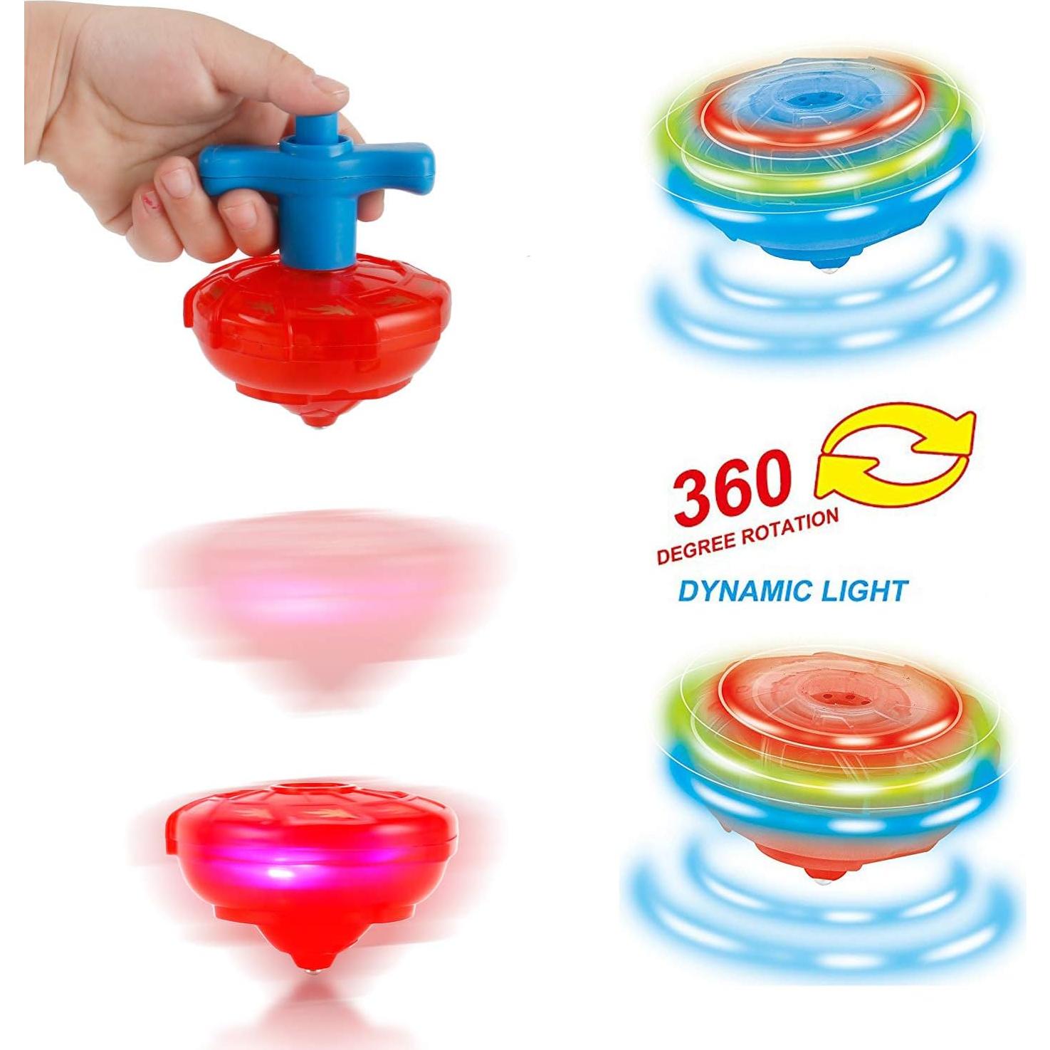 Paquete de 12 Trompos Giratorios UFO Iluminados LED - Juguetes para Niños