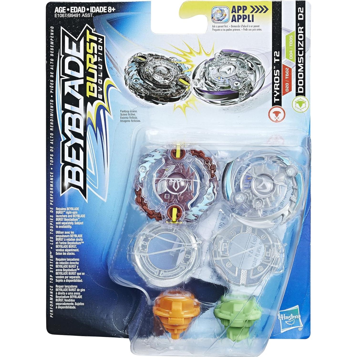 Beyblade Burst Tyros T2 y D2 - Juguete de Batalla Personalizable