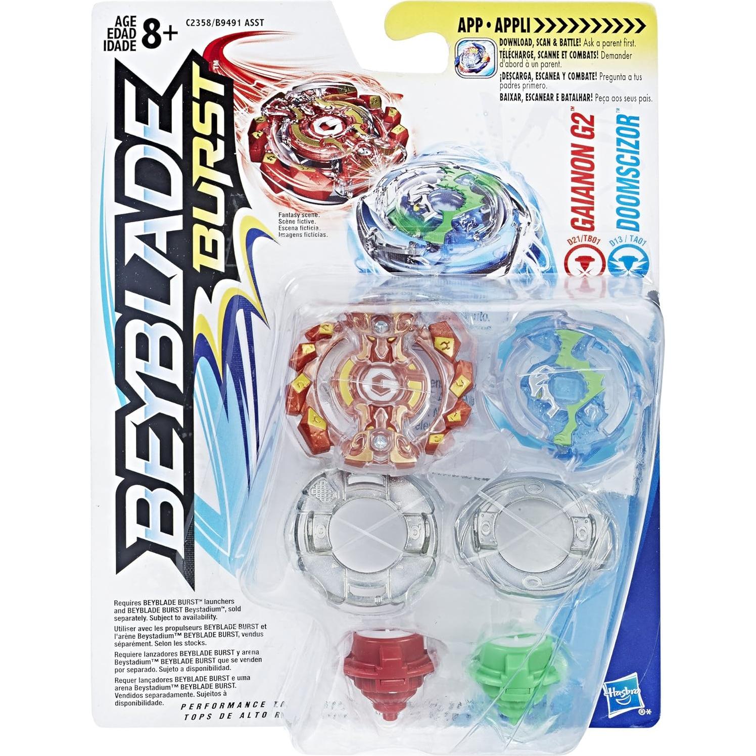 Figura de Acción Beyblade Burst Hasbro D1 y G2 - 2 Tops Intercambiables
