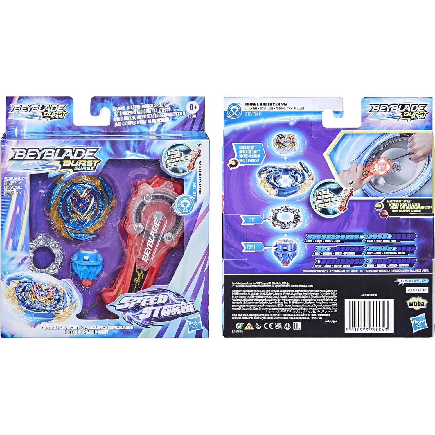 Conjunto Beyblade Burst Speedstorm Brave Valtryek V6 con Lanzador