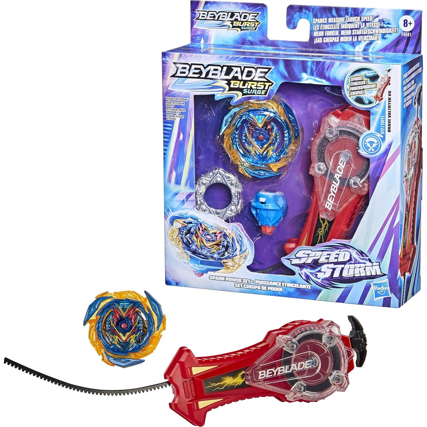 Conjunto Beyblade Burst Speedstorm Brave Valtryek V6 con Lanzador