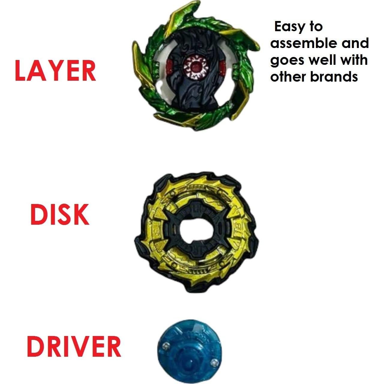 Tops de Batalla Metal Fusión Methink Verde y Oro 7.6cm