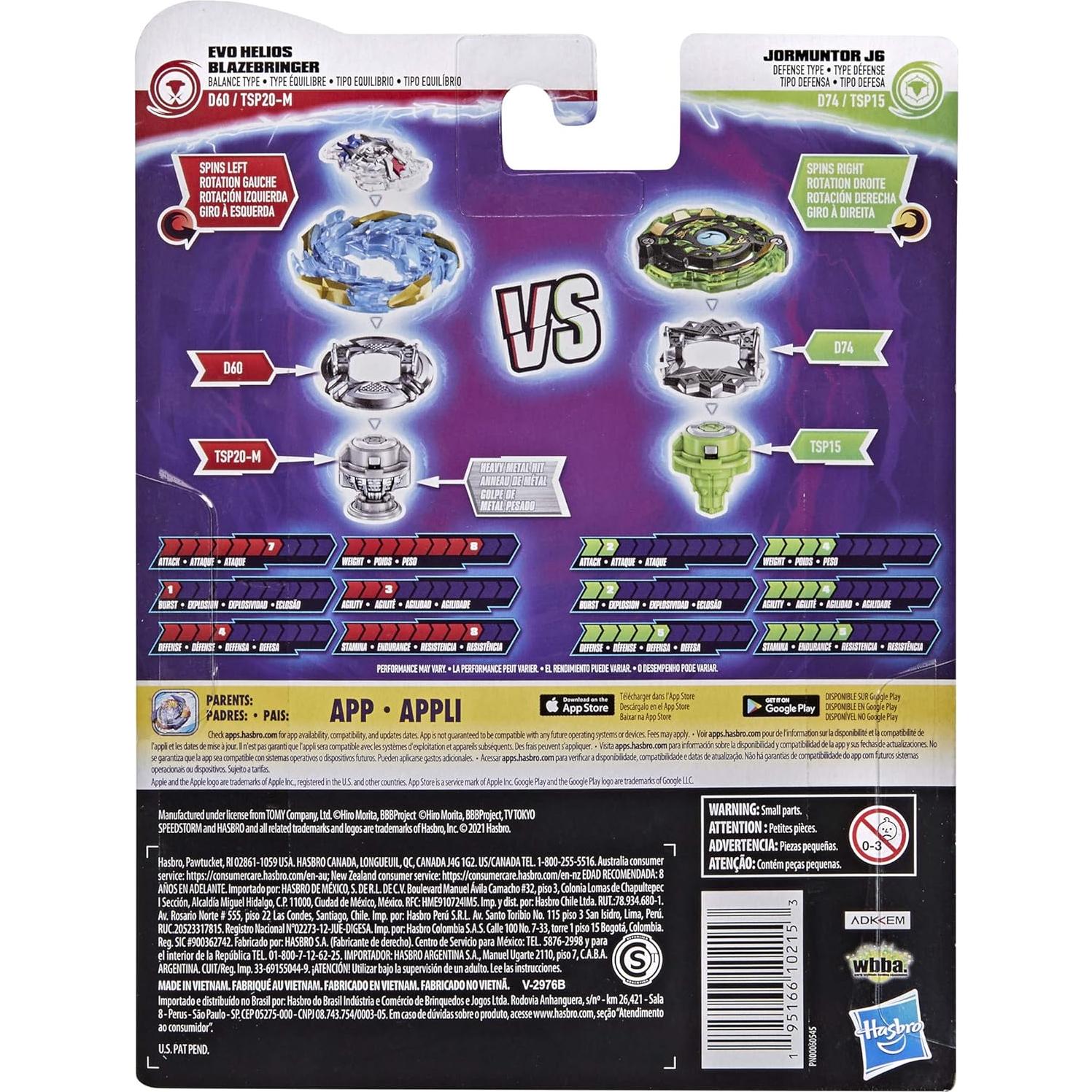 Beyblade Burst Speedstorm Doble Pack Evo Helios y Jormuntor