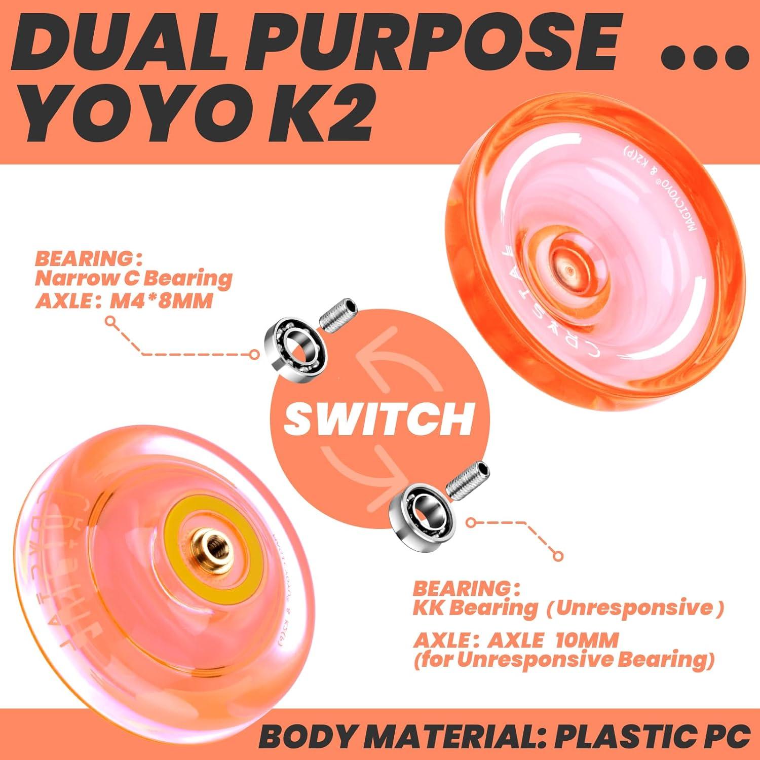 Yoyo MAGICYOYO K2 Plus Cristal Naranja para Trucos