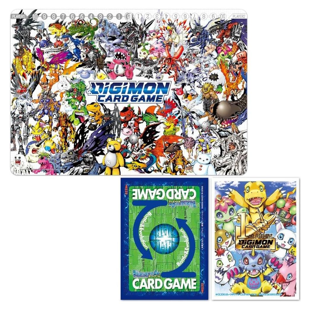 Juego de Cartas Digimon Bandai Set Tamer 3 con Fundas y Tapete