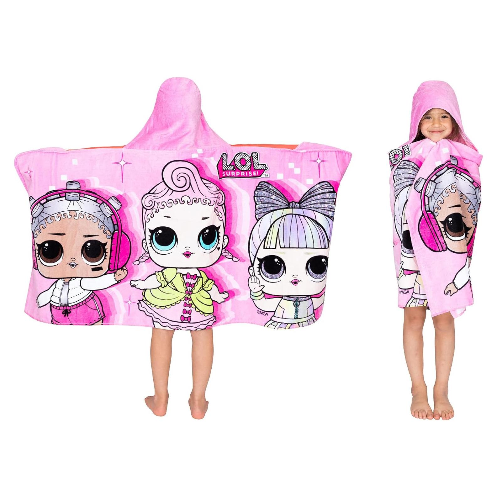 Toalla con Capucha Franco Kids LOL Surprise 61x127 cm