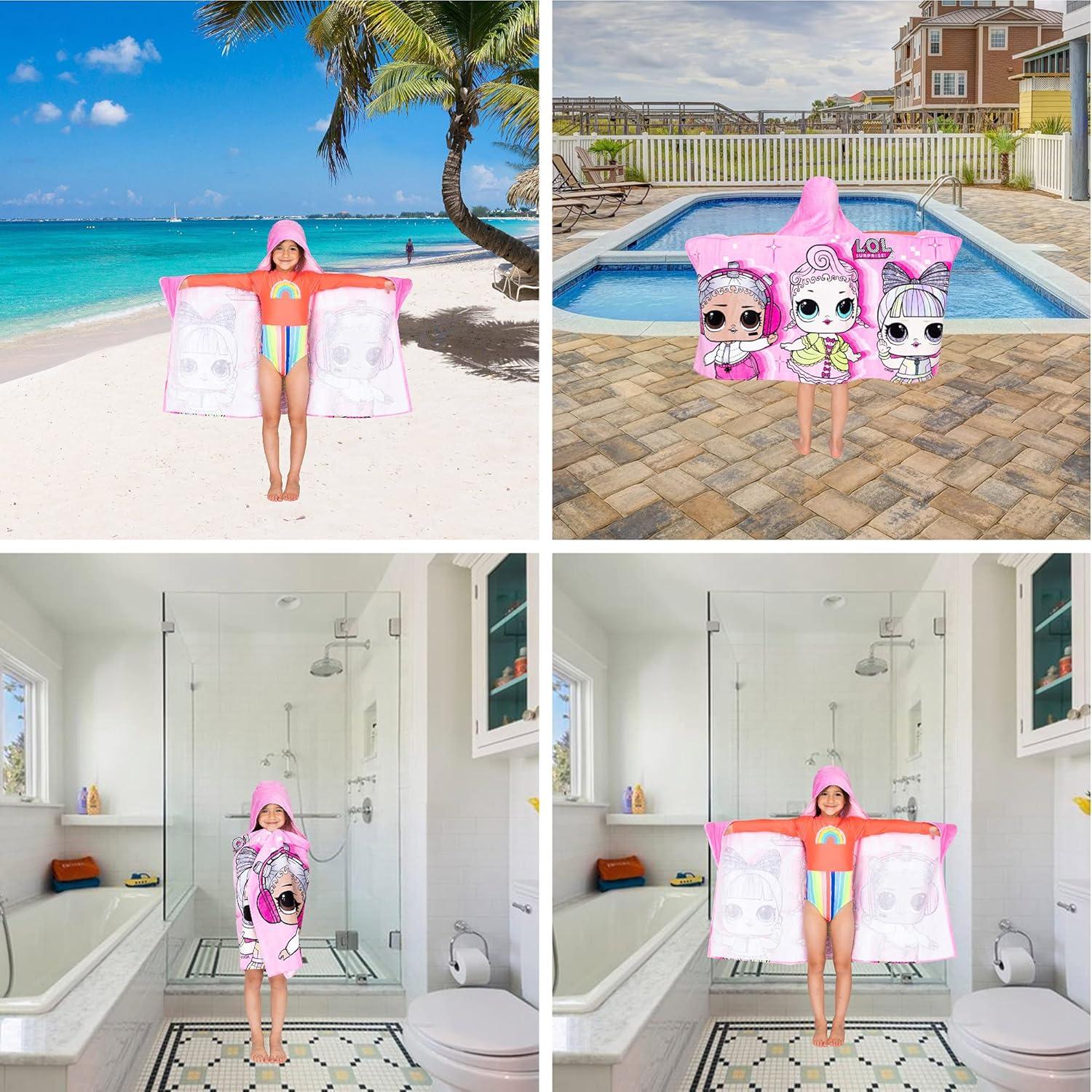 Toalla con Capucha Franco Kids LOL Surprise 61x127 cm