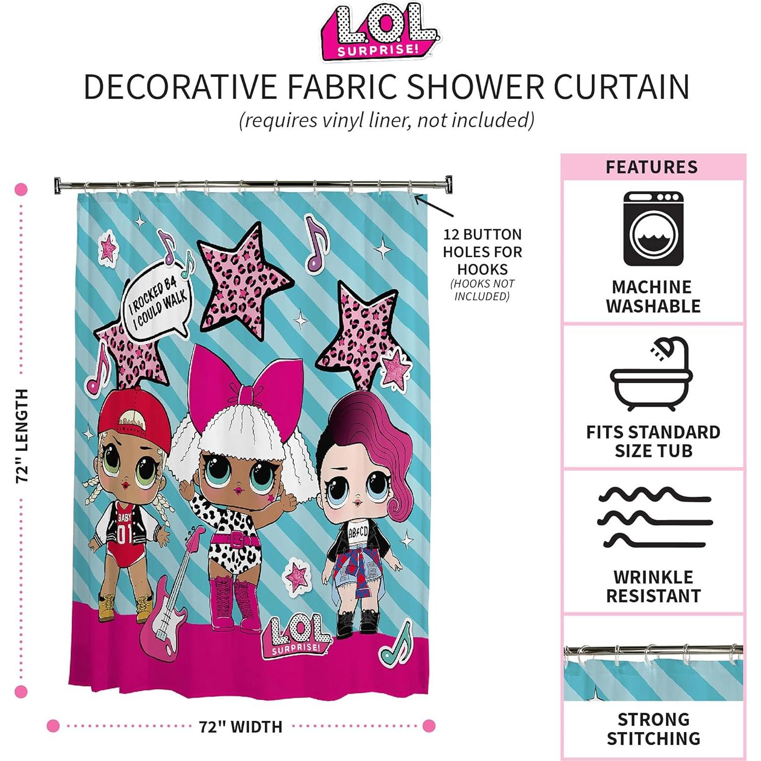 Cortina de Ducha Decorativa Franco 72x72 cm LOL Surprise