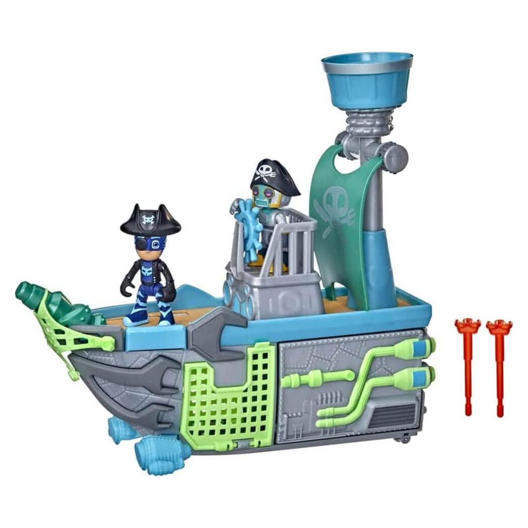 Barco Pirata de Batalla PJ Masks con 2 Figuras - Juguete Preescolar
