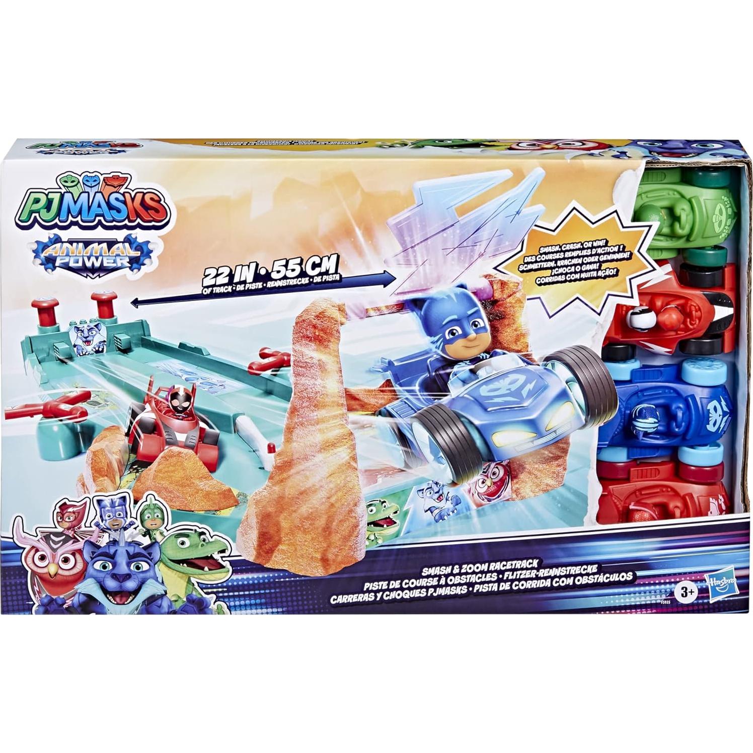 Pista de Carreras PJ Masks Chocar y Acelerar 55.88 cm con 4 Coches