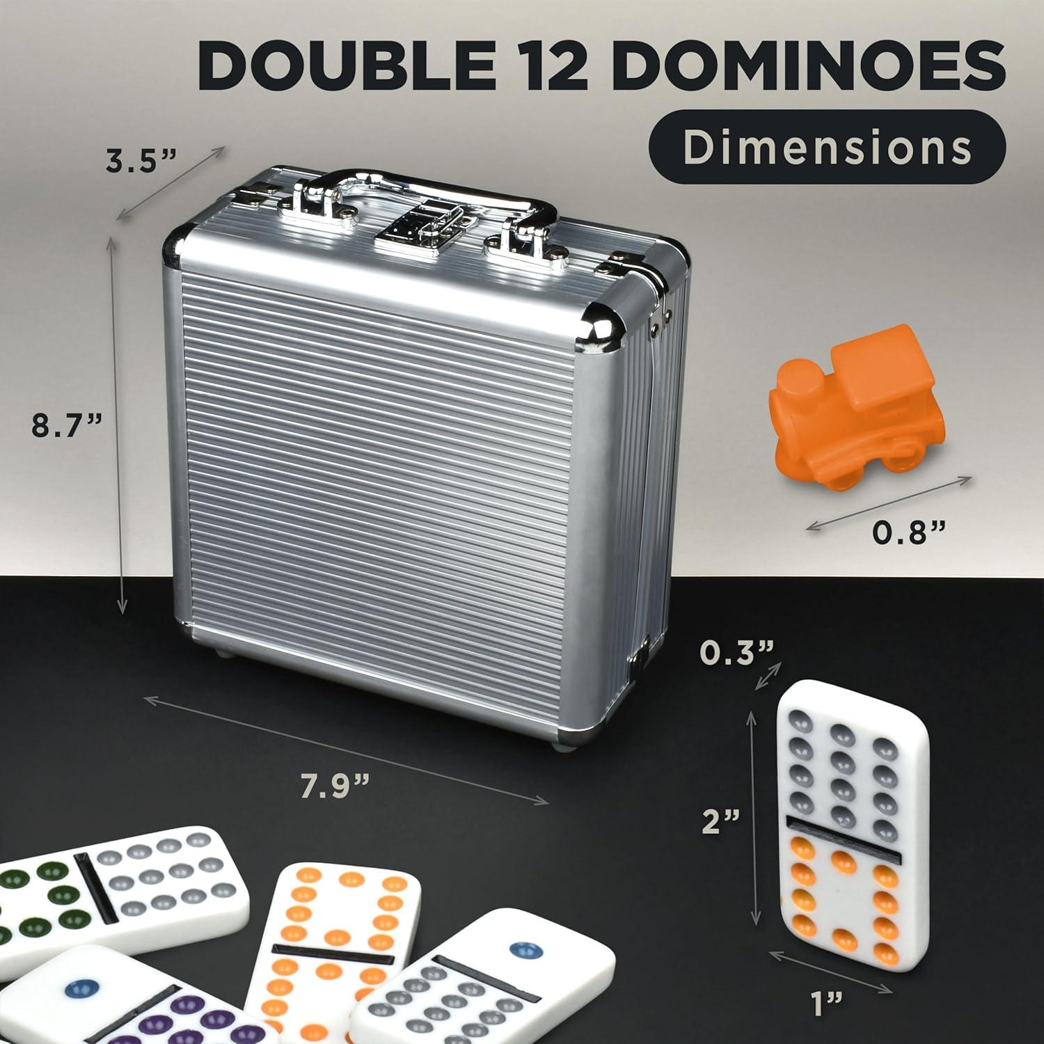 Juego de Dominó Mexicano Queensell Doble 12 con Base de Madera