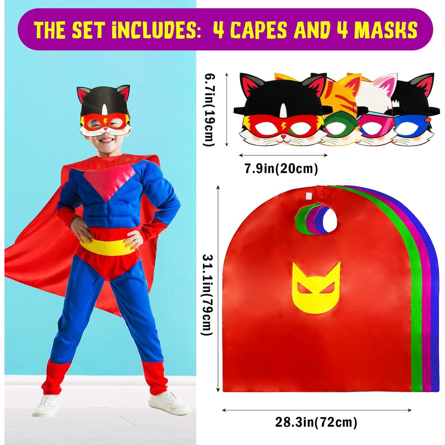 Disfraz de Super Kitty para Niños - 4 Capas y Máscaras QCFDLCX