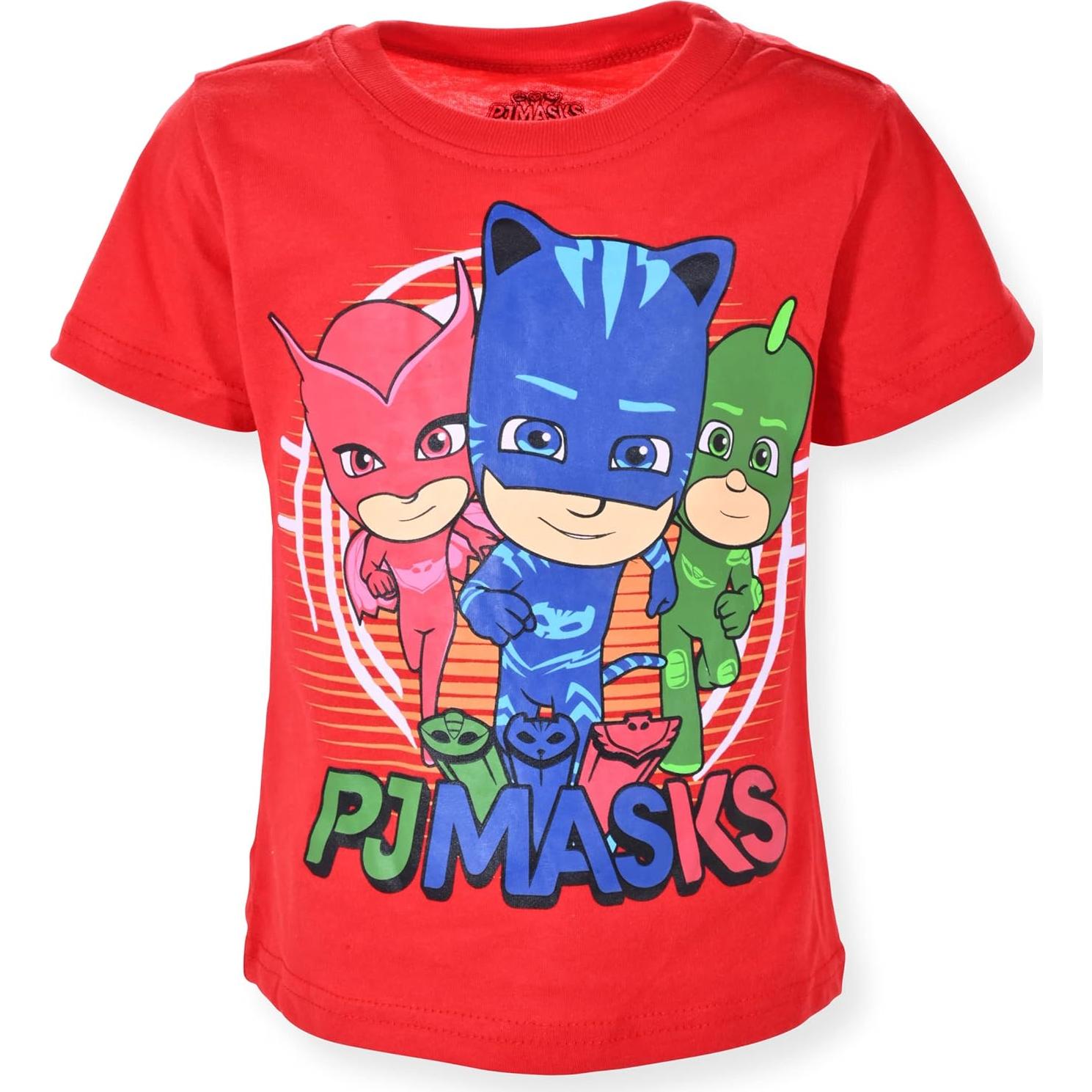 Paquete de 4 Camisetas PJ Masks Disney para Niños 3T - Azul/Rojo/Verde/Gris