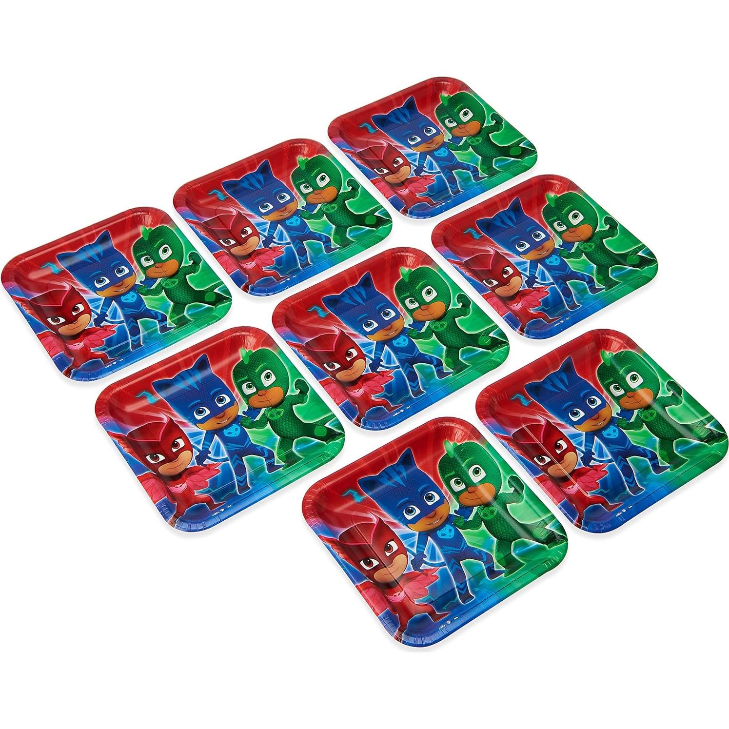 Platos de Papel Cuadrados American Greetings PJ Masks 23 cm - 8 Unidades