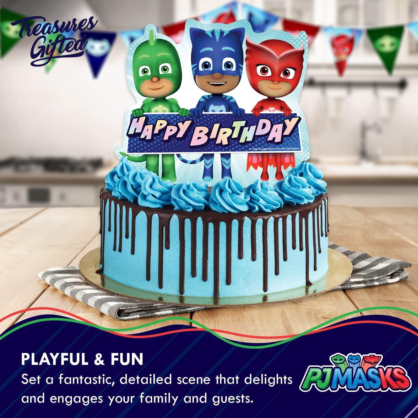 Decoraciones de Fiesta PJ Masks - Adorno Pastel y Cupcakes
