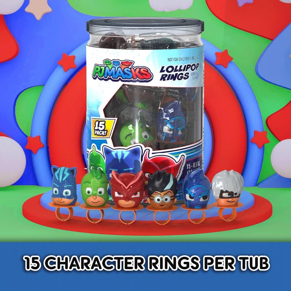 Anillos Lollipop PJ Masks 18 unidades - Caramelo Frutal
