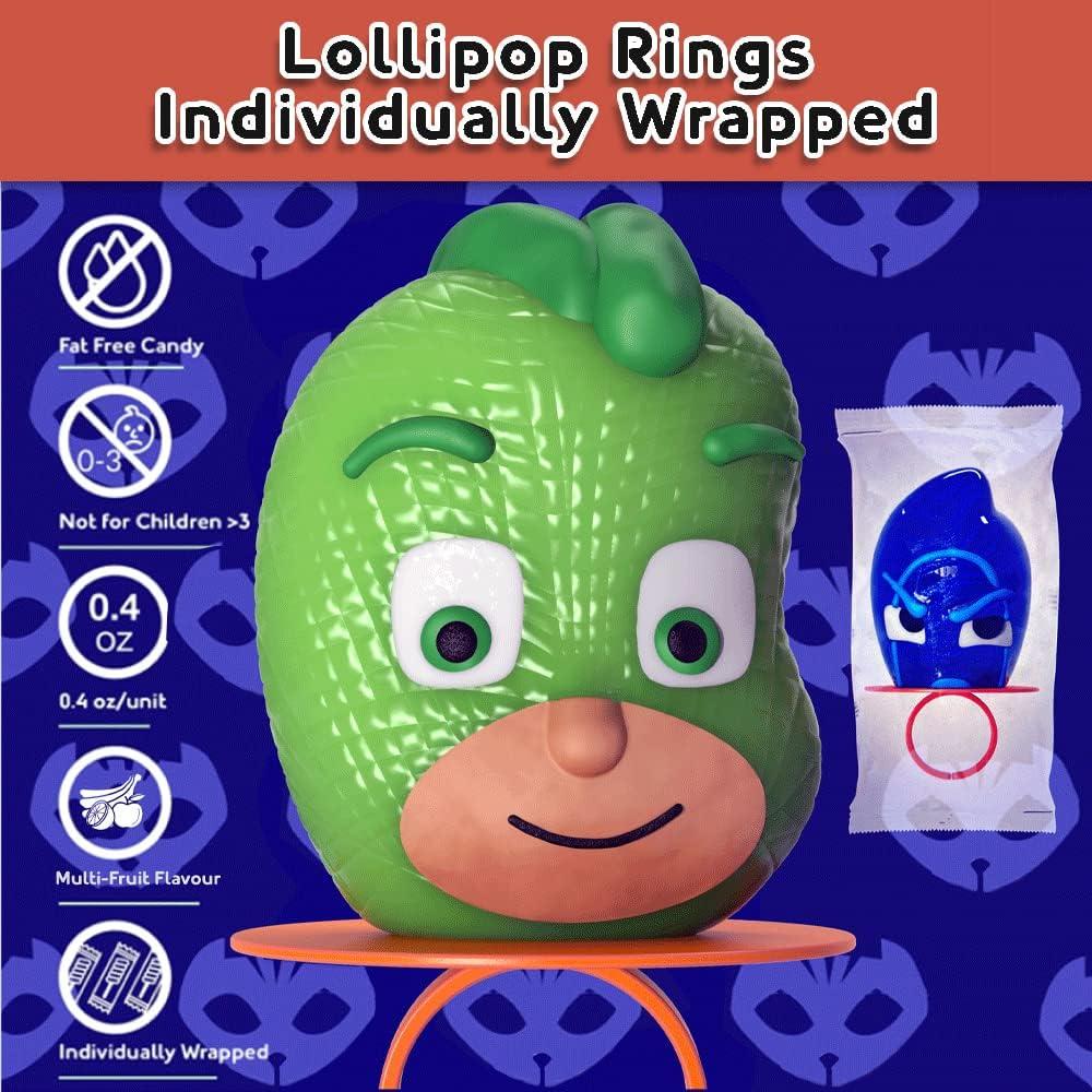 Anillos Lollipop PJ Masks 18 unidades - Caramelo Frutal