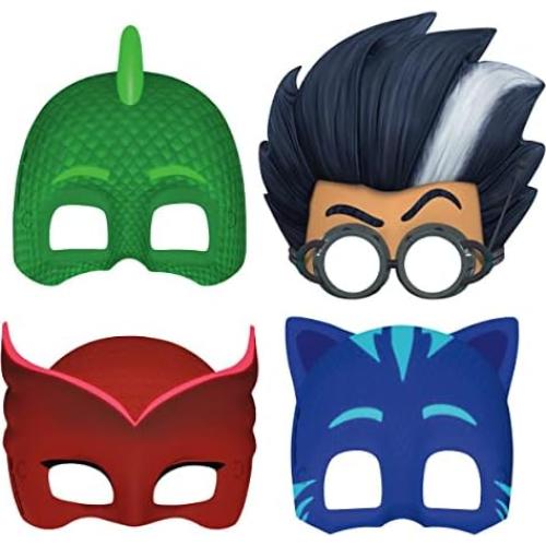 Paquete de Fiesta PJ Masks - 16 Máscaras de Papel y Stickers