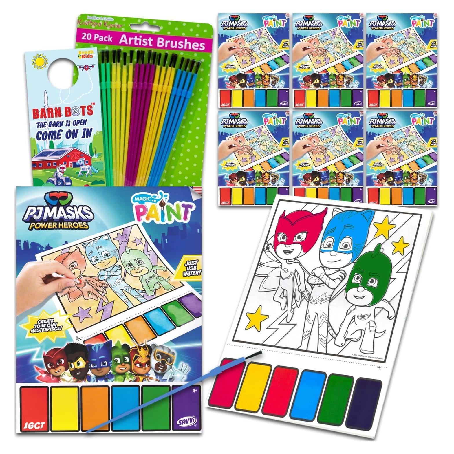 Conjunto de Libros de Pintura Acuarela PJ Masks - 6 Páginas