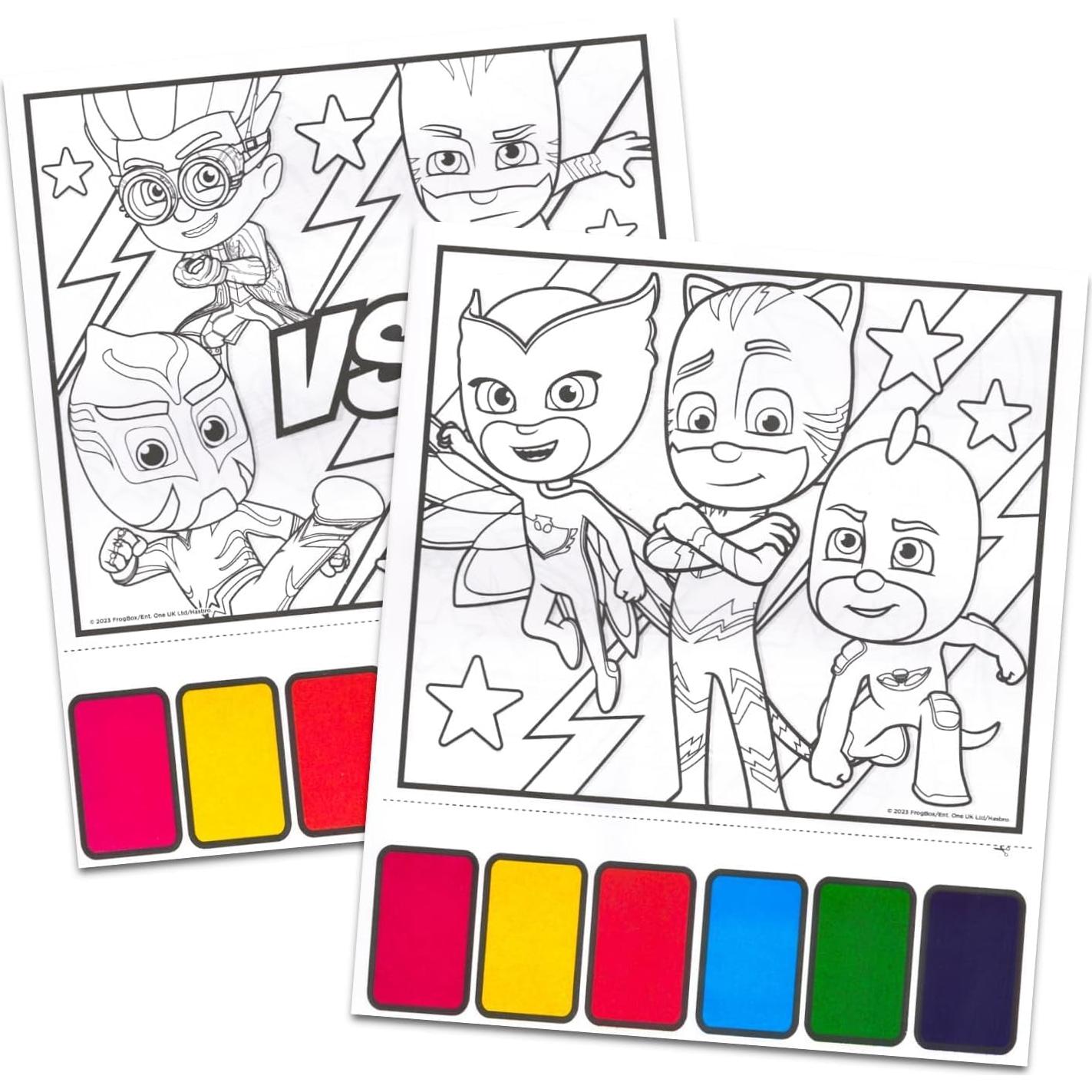 Conjunto de Libros de Pintura Acuarela PJ Masks - 6 Páginas