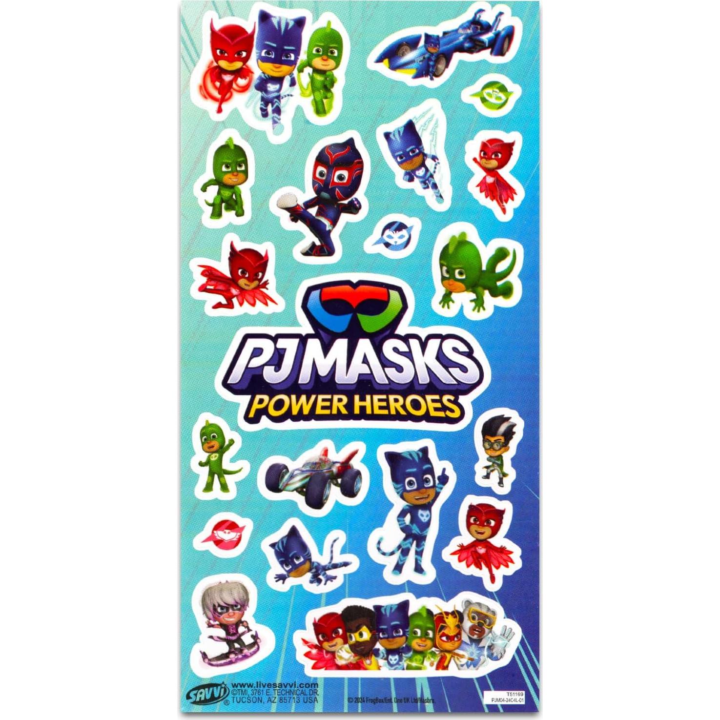 Stickers PJ Masks Paquete 12 Hojas 300 Stickers Niños
