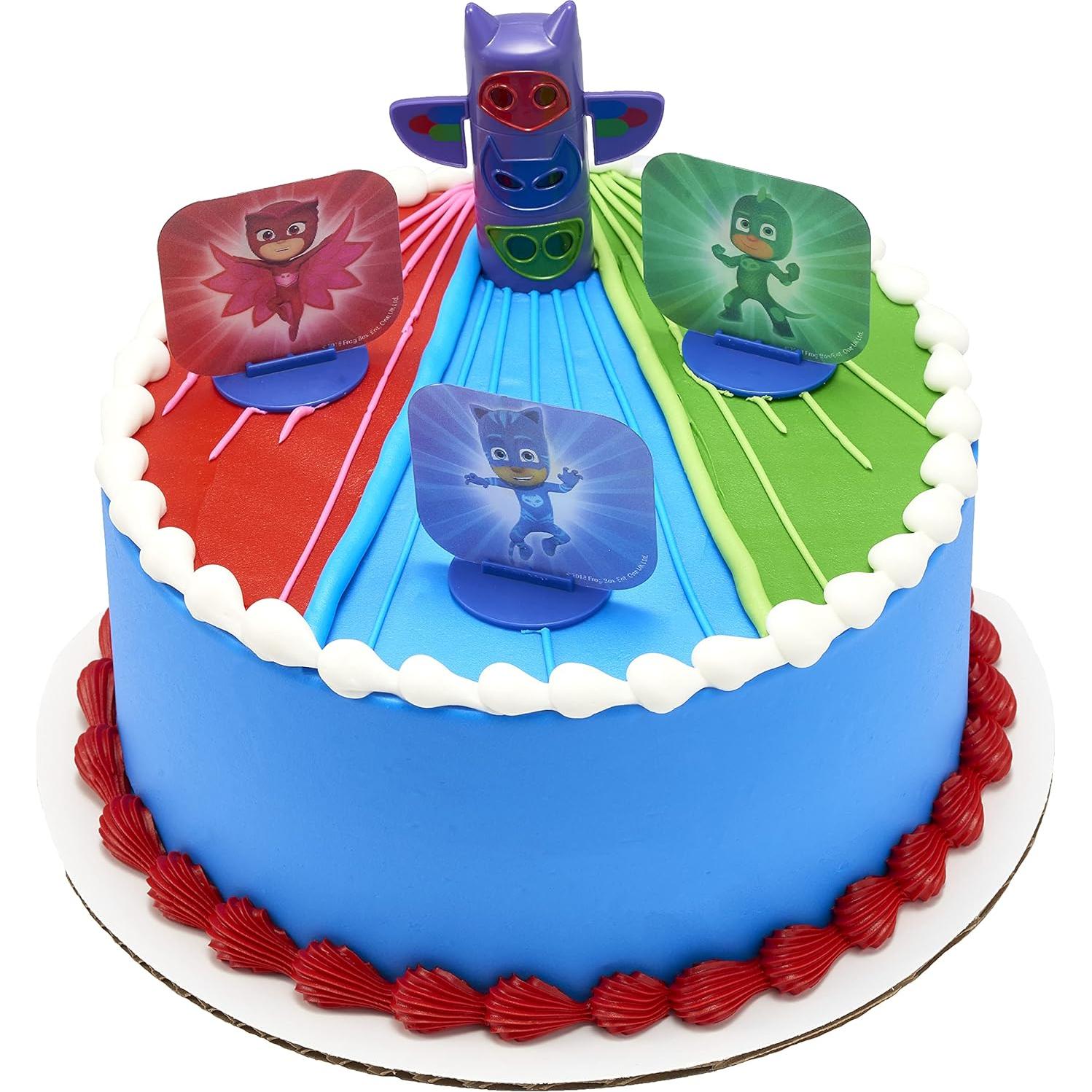 Adorno de Pastel PJ Masks DecoSet 4 Piezas - Catboy, Owlette, Gekko