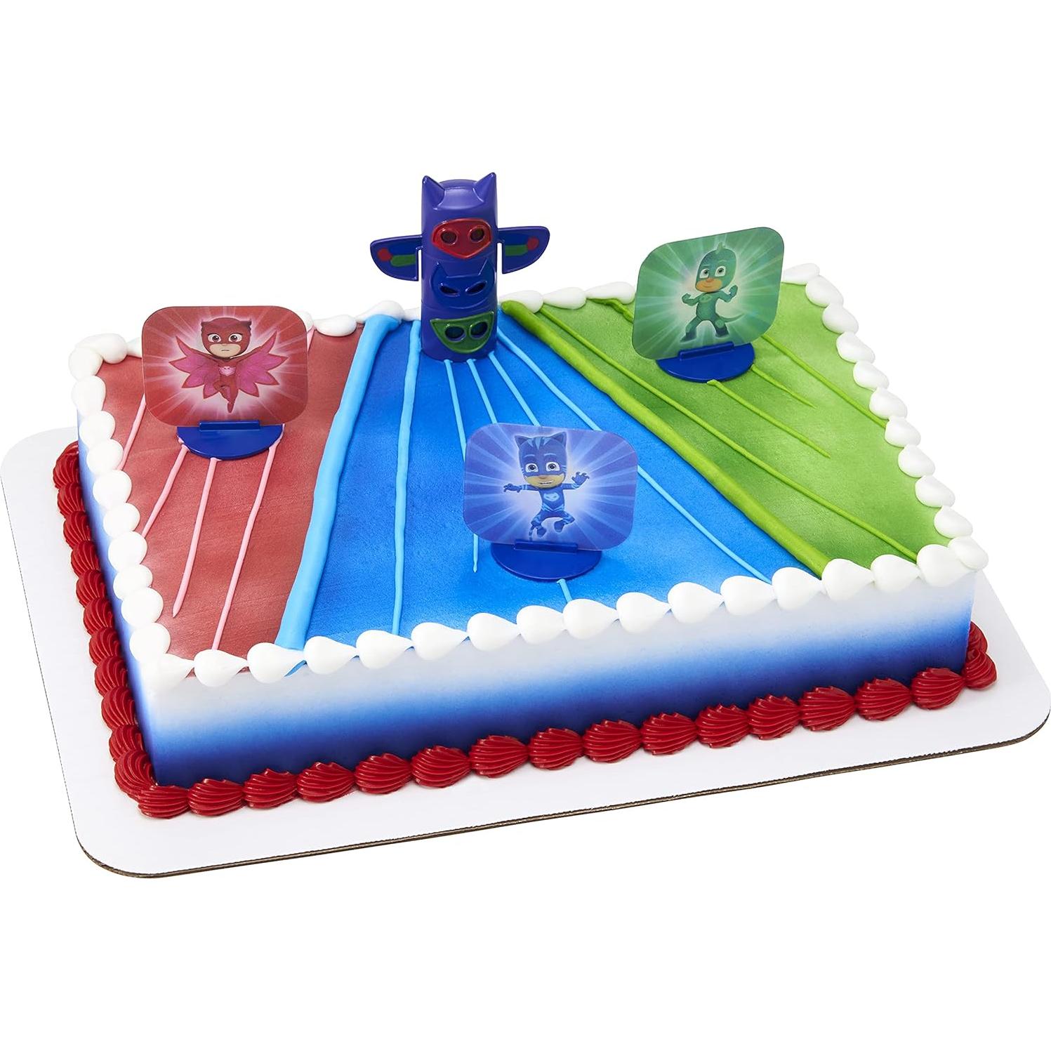 Adorno de Pastel PJ Masks DecoSet 4 Piezas - Catboy, Owlette, Gekko