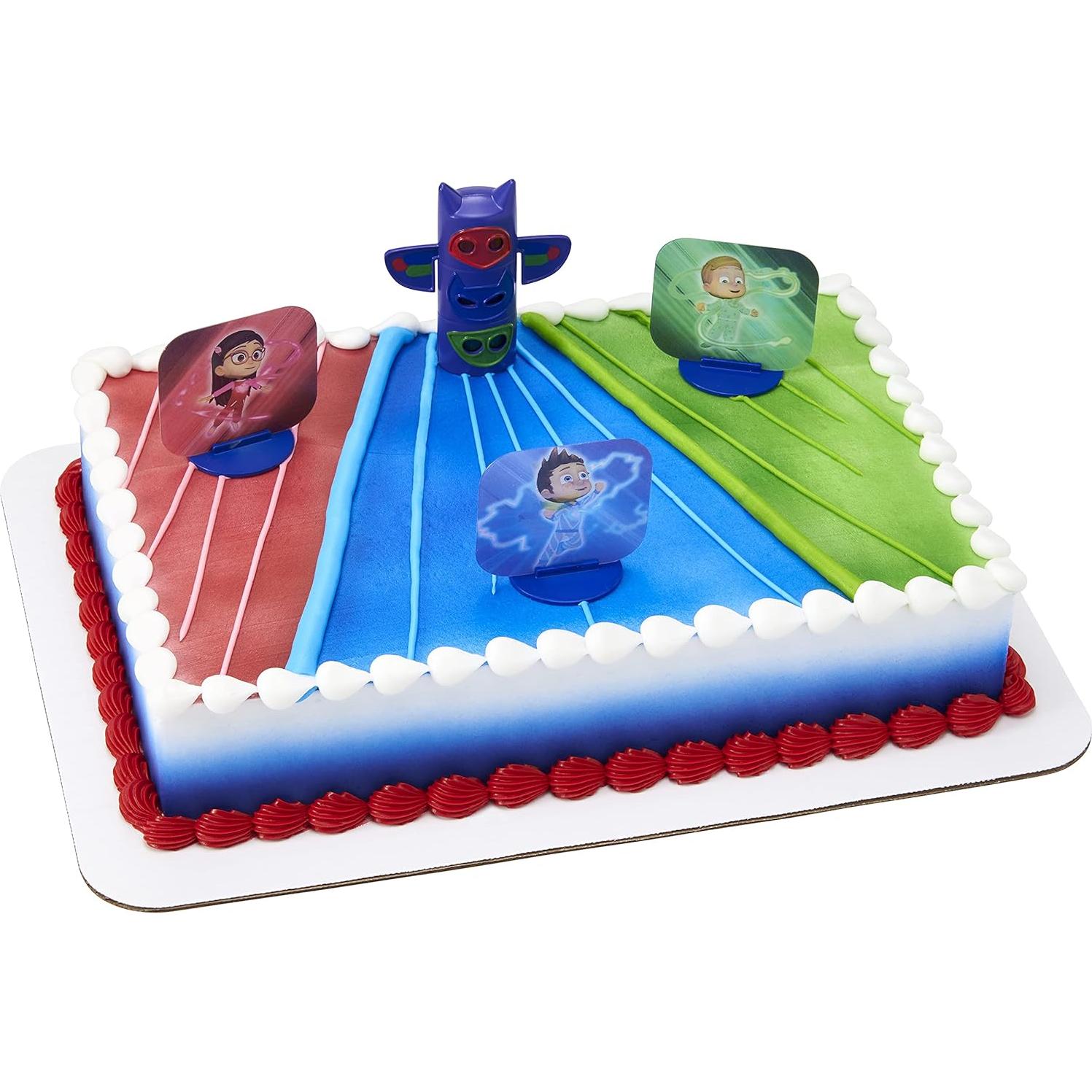 Adorno de Pastel PJ Masks DecoSet 4 Piezas - Catboy, Owlette, Gekko