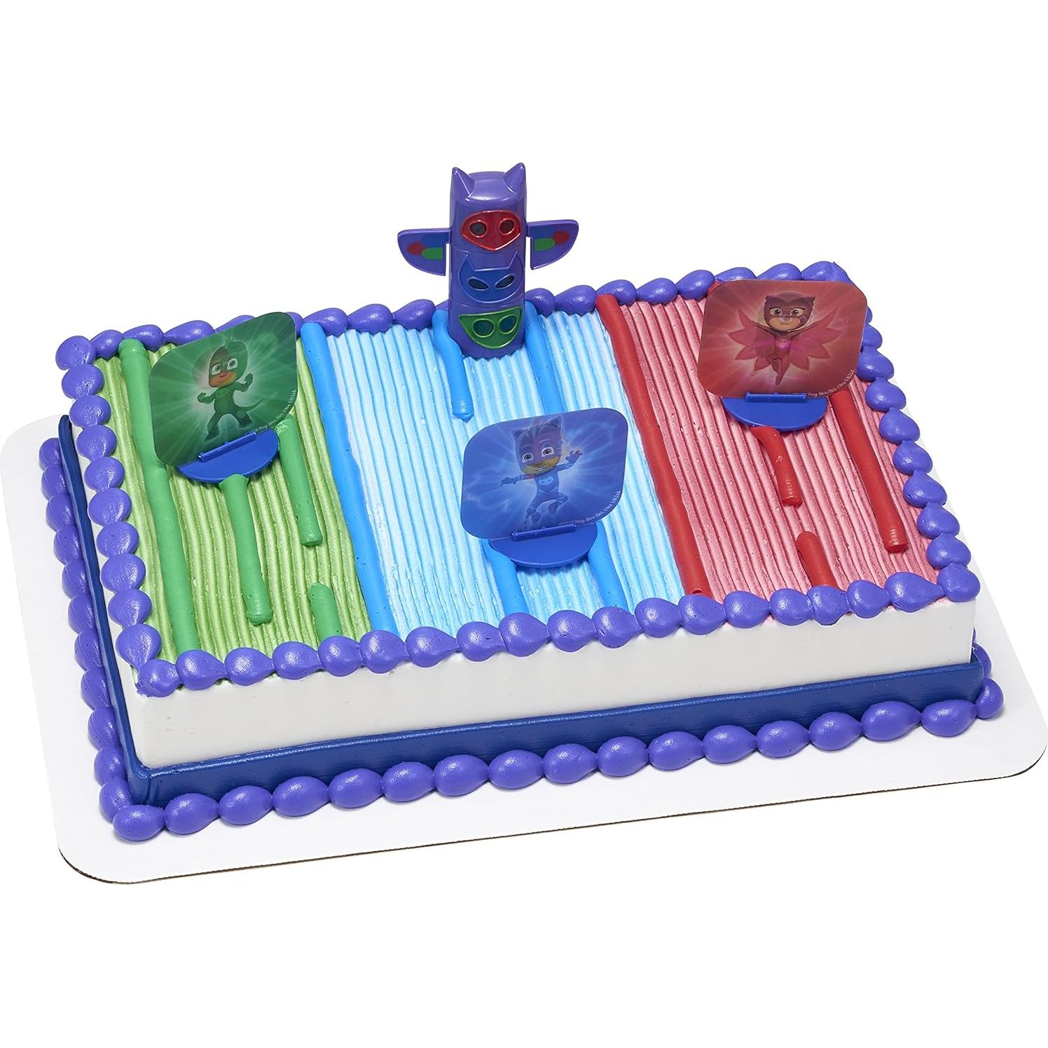 Adorno de Pastel PJ Masks DecoSet 4 Piezas - Catboy, Owlette, Gekko