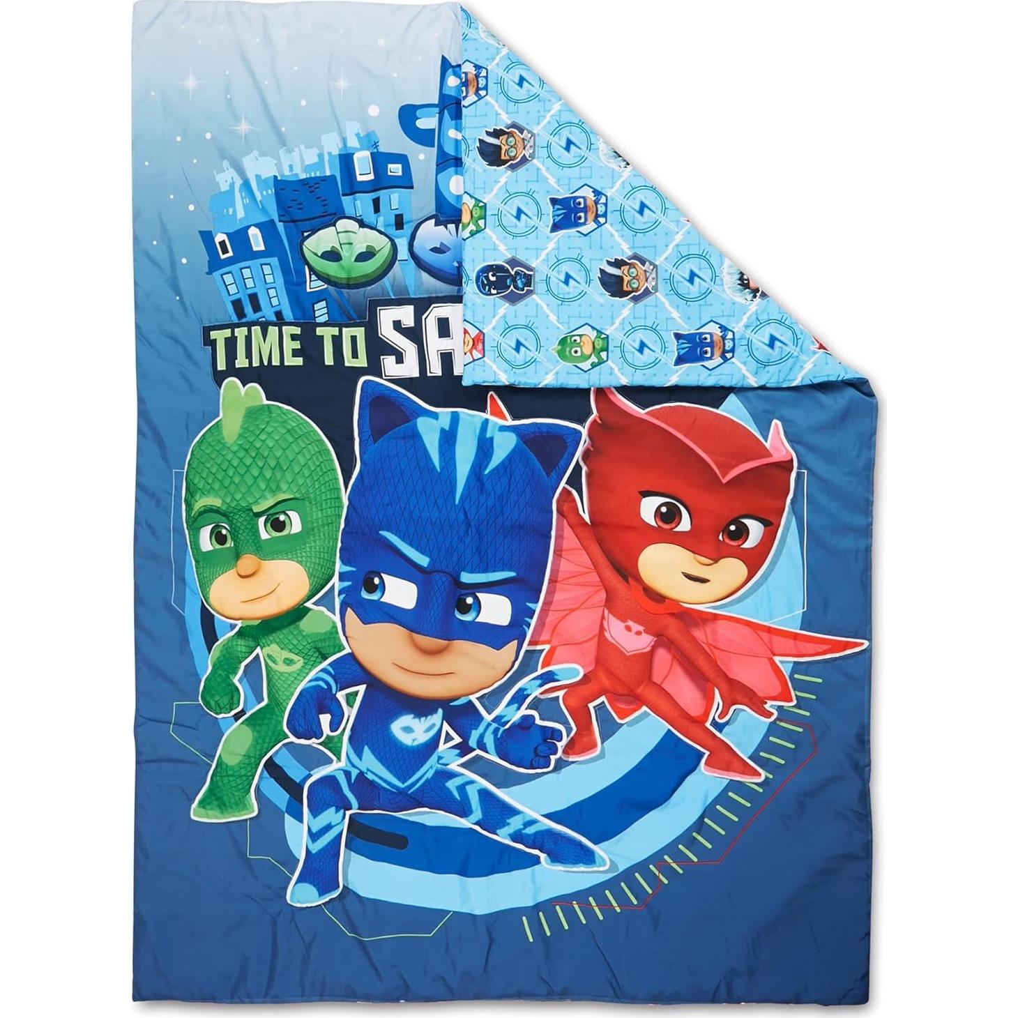 Juego de Ropa de Cama PJ Masks 4 Piezas Azul - Edredón y Sábanas